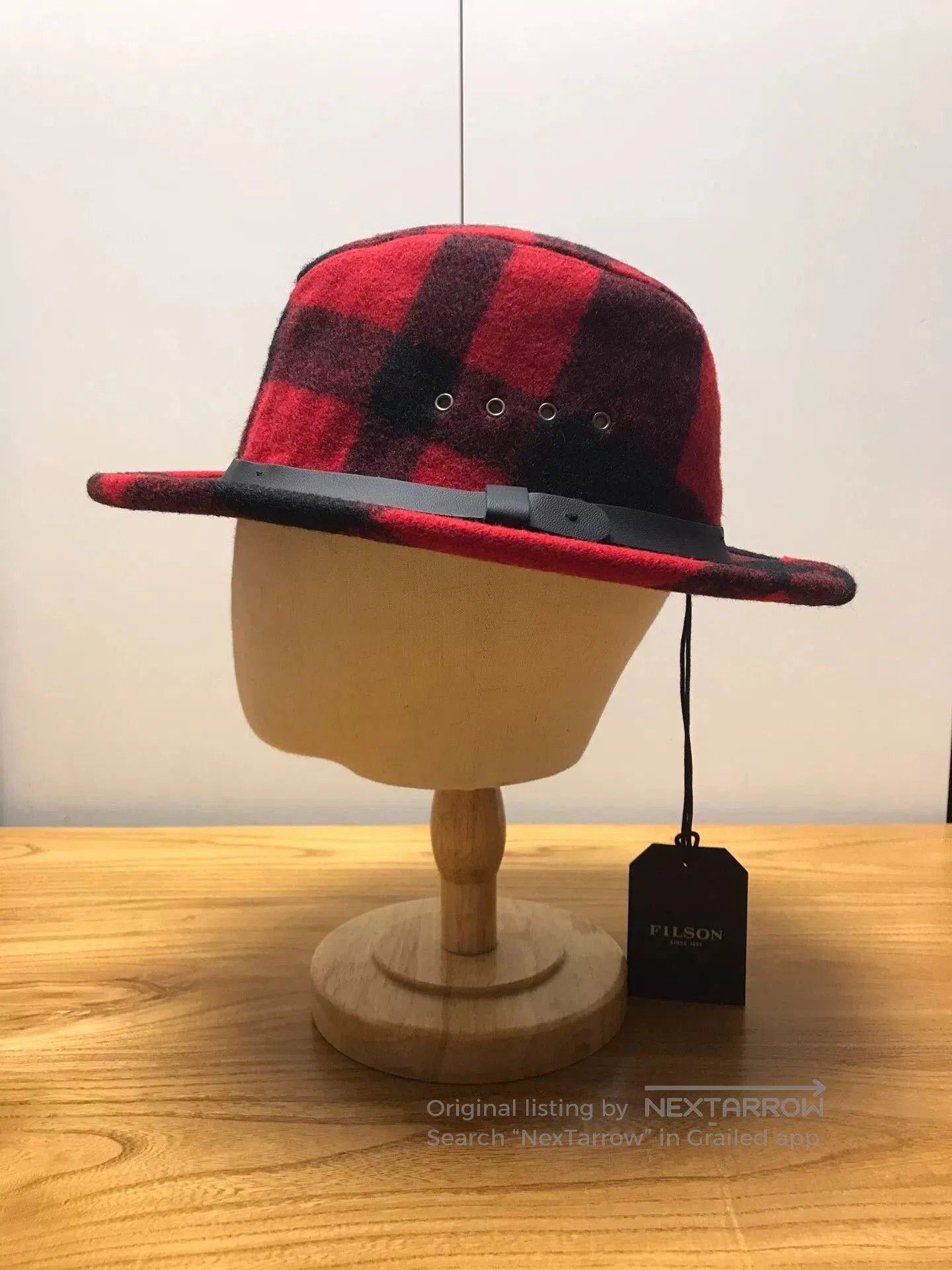 Filson Filson Red Black Plaid Wool Fedora XL. Size ONE SIZE - 2 Thumbnail