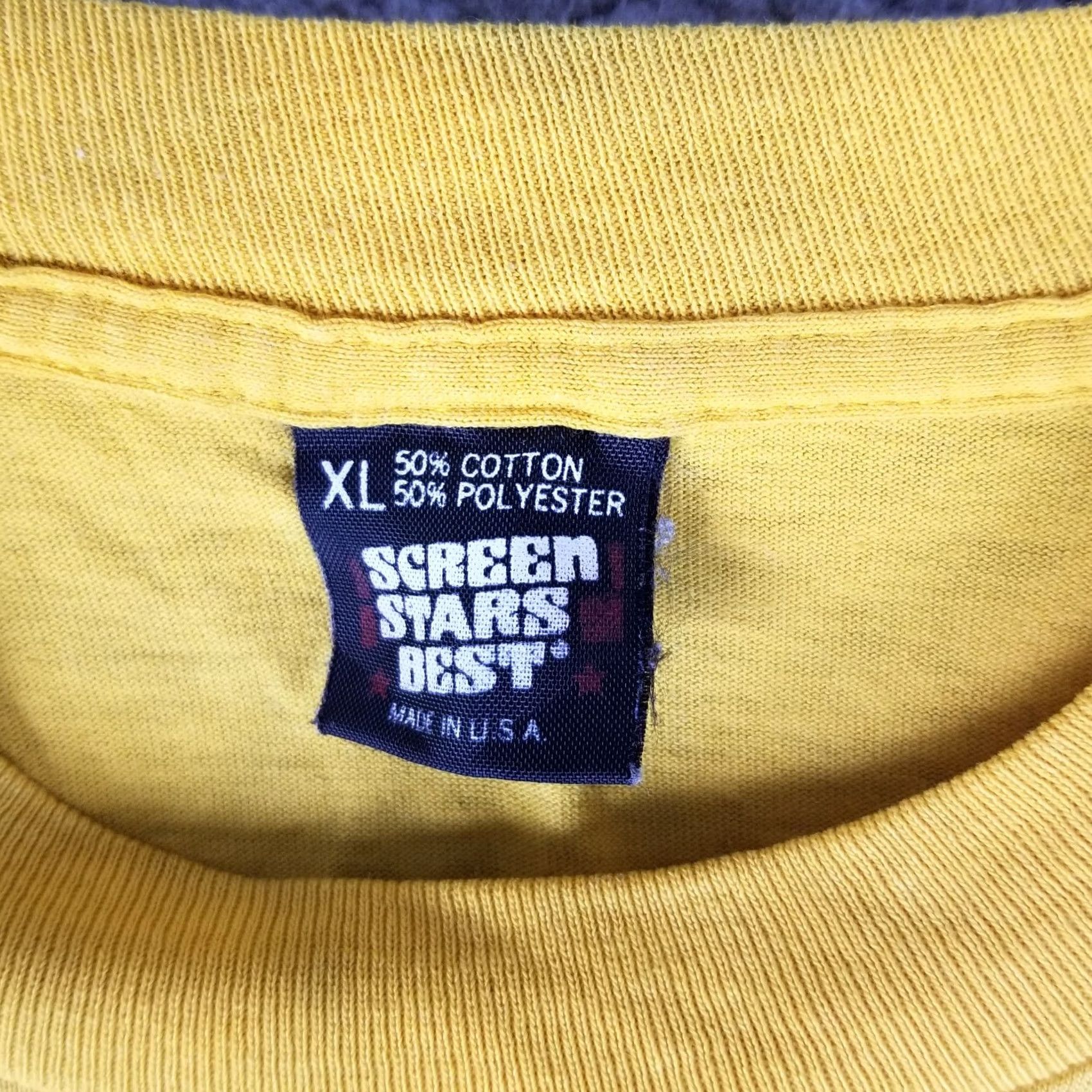 Vintage Vintage Africa Shirt L Men Yellow 80s T-Shirt Short Sleeve Knit Cotton Plaid Crew Neck Size US L / EU 52-54 / 3 - 2 Thumbnail