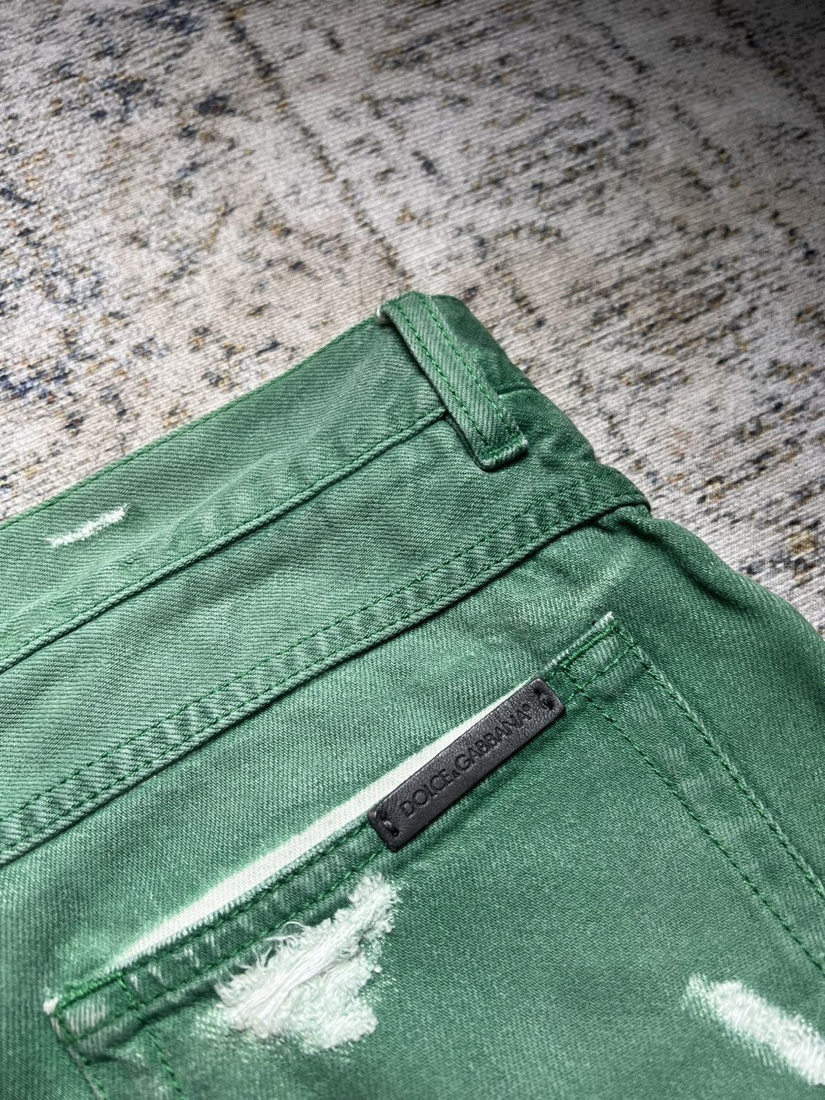 Dolce & Gabbana SS05 Dolce & Gabbana Distressed Raw Green Denim Size US 32 / EU 48 - 7 Thumbnail