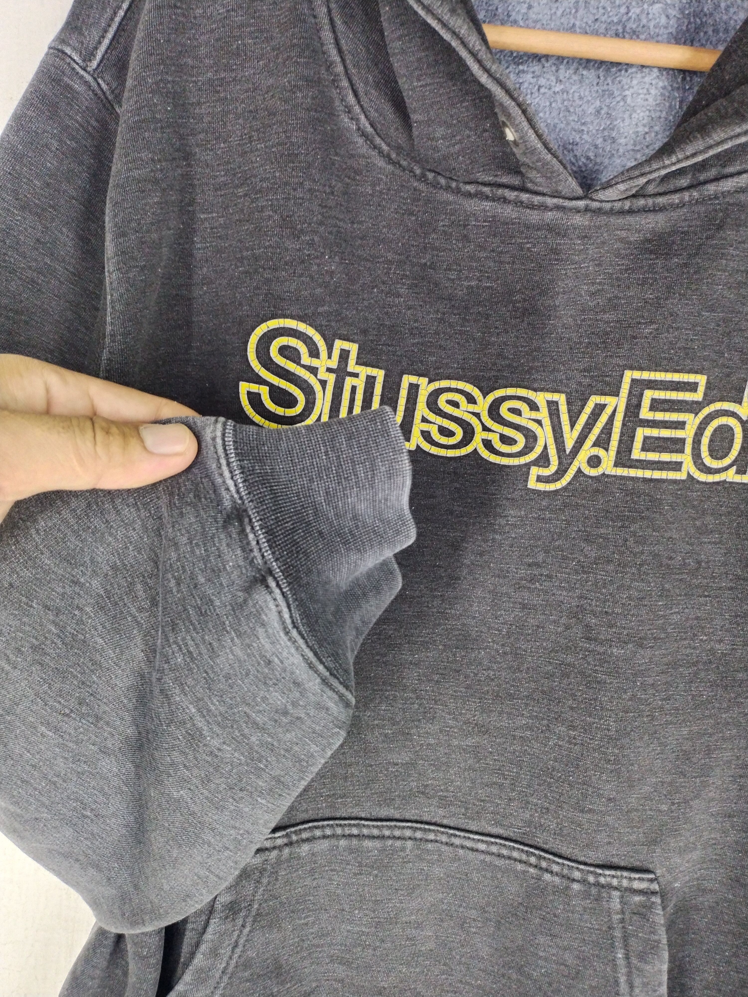 Stussy × Vintage Vintage 80's Stussy Edt. Logo Pullover Grey Hoodie Size US L / EU 52-54 / 3 - 8 Thumbnail