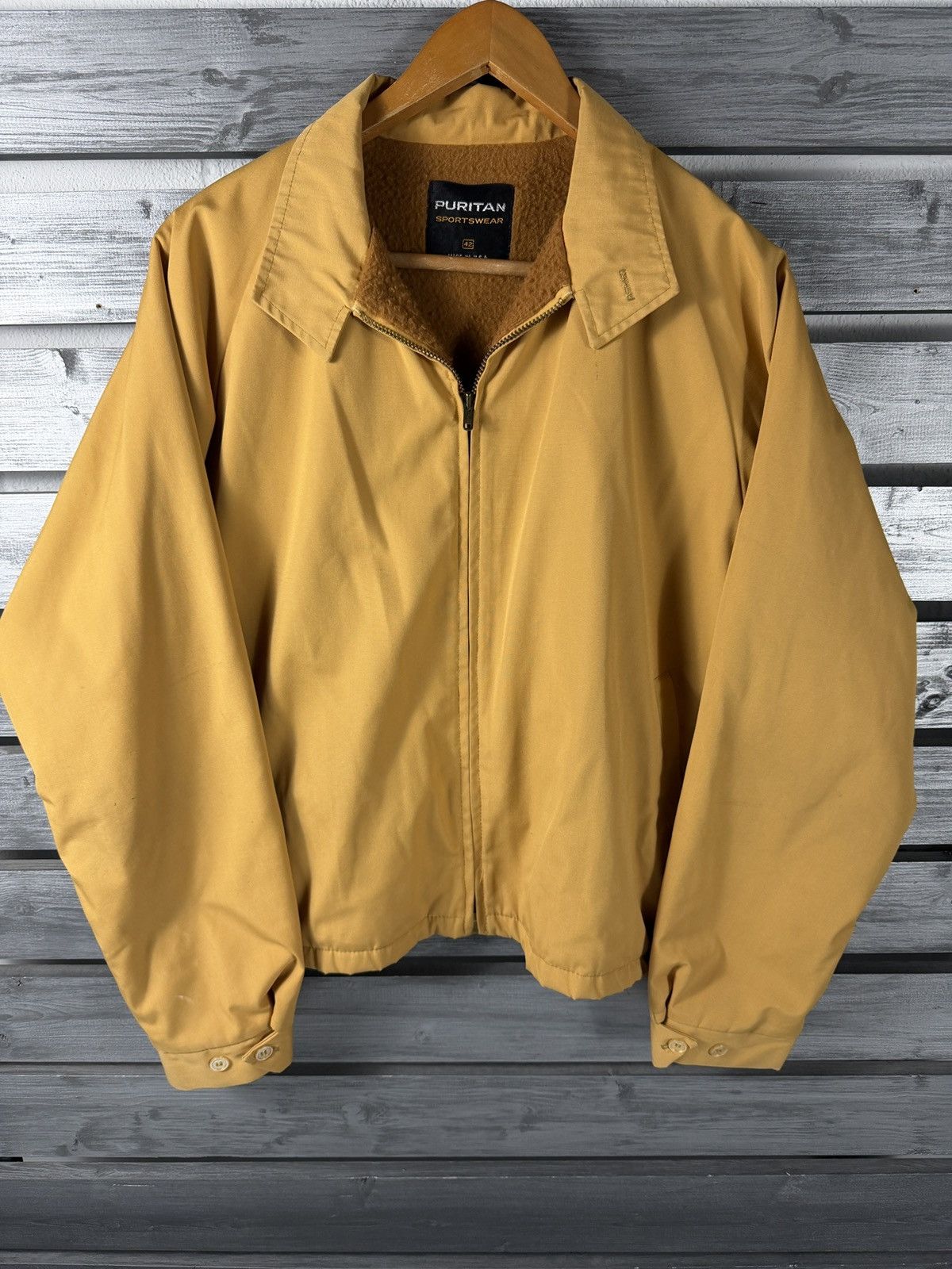 Puritan Vintage 70s Puritan Bomber Jacket Men 42/M Fur Lined Yellow Size US M / EU 48-50 / 2 - 2 Thumbnail