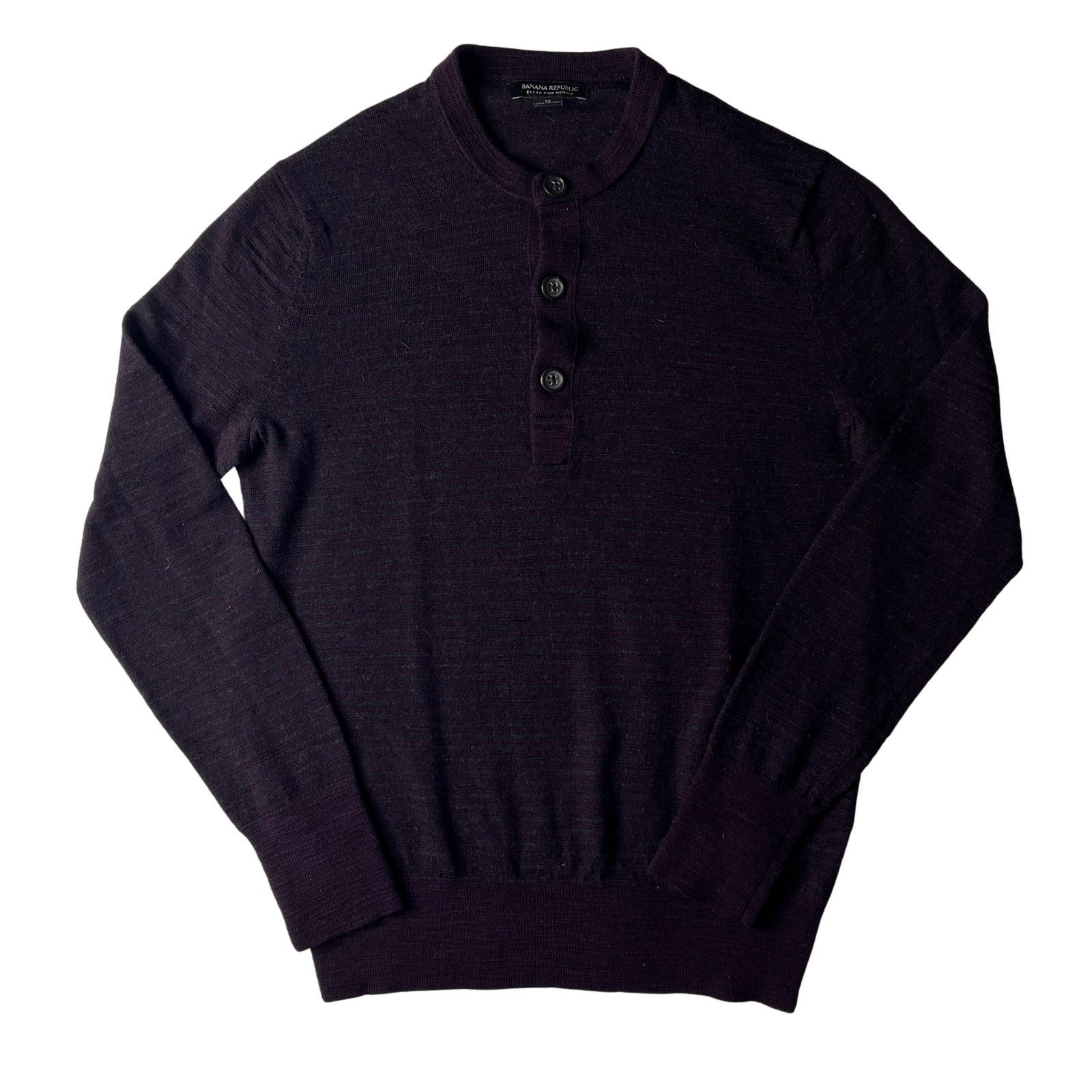 SKU1-1 BANANA REPUBLIC Men's Top Striped Purple/Grey Medium