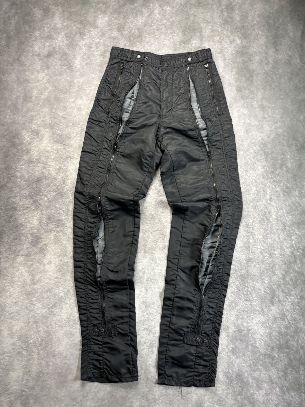 Bugle Boy × Vintage 1990s Bugle Boy Raver Pants Y2K Vintage Nylon Flight Zipper Size 29" - 19 Thumbnail