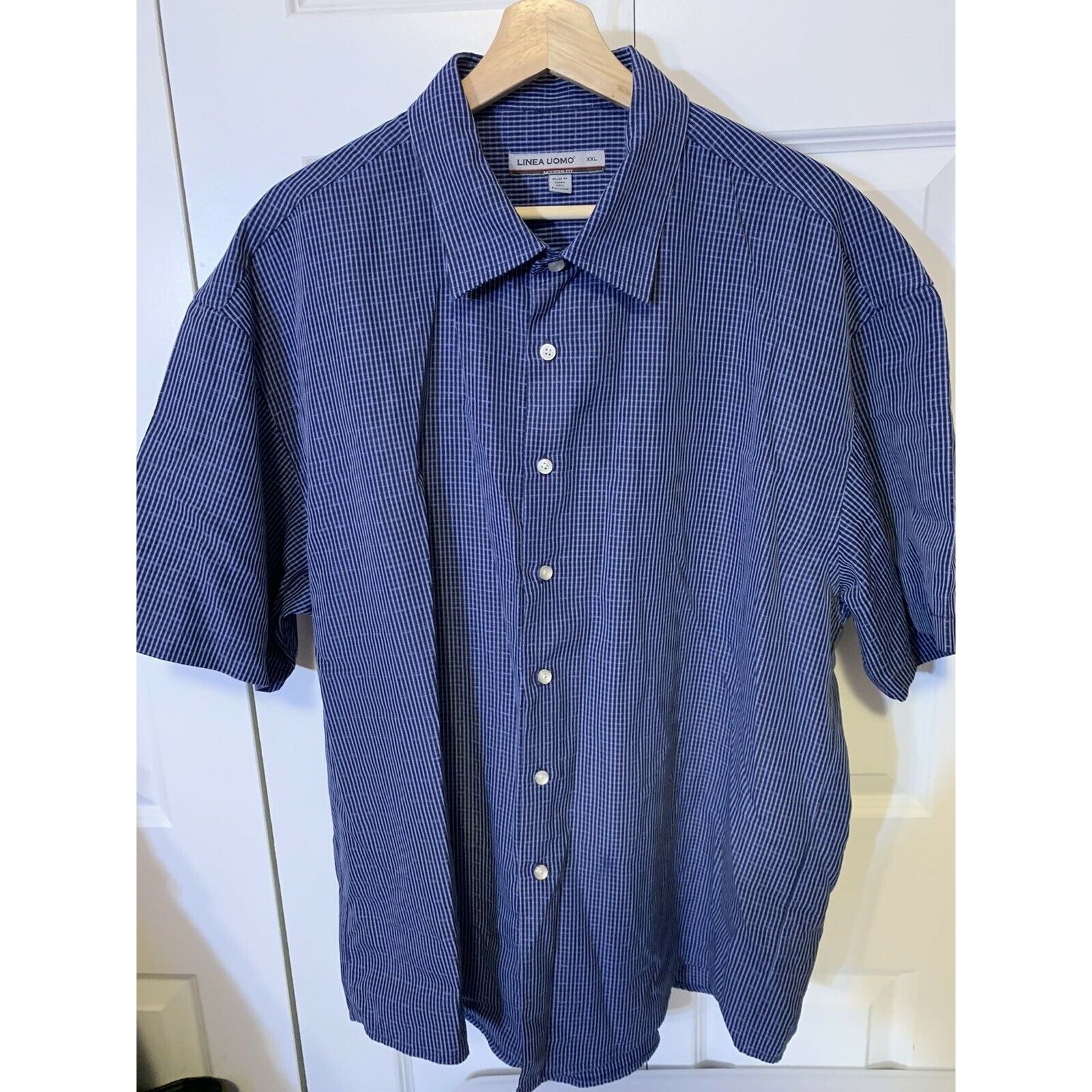 Raffi Linea Uomo Button Front Men’s Sz XXL Camp Shirt Blue Modern Size US XXL / EU 58 / 5 - 4 Thumbnail