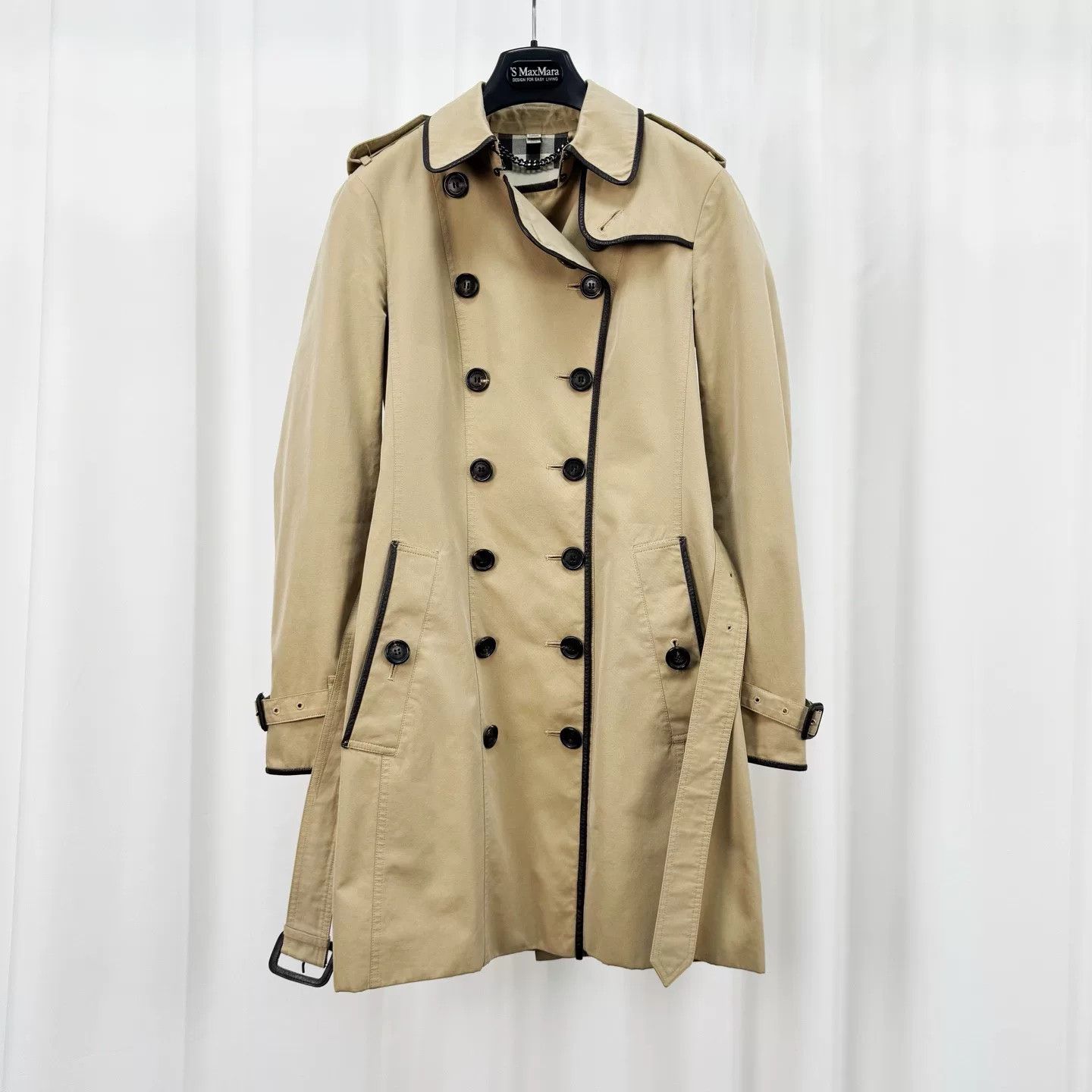 Burberry Burberry Leather-Trimmed Trench Coat Size US M / EU 48-50 / 2 - 1 Thumbnail