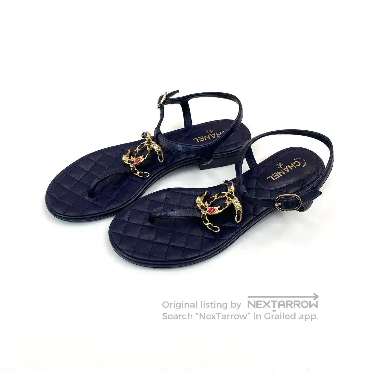 Chanel Chanel Heavy rhinestone clip sandals| Size US 5 / IT 35 - 1 Thumbnail