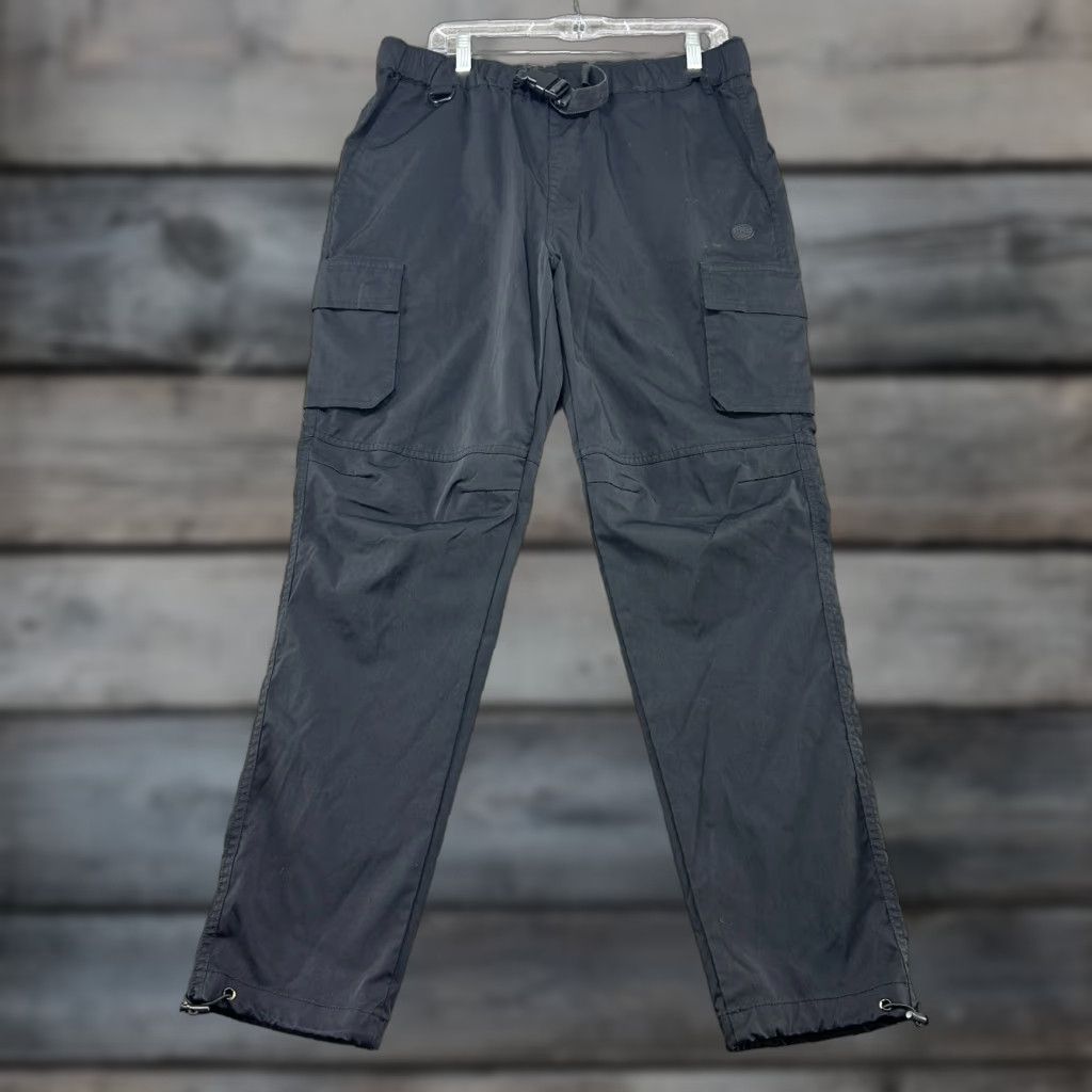 Vintage Ninth Hall Mens Cargo Pants Regular Large Black Polyester Nylon Cotton Hiking Outdoor Pockets Logo Cargo Pockets 30 Inseam Size US 33 - 1 Thumbnail