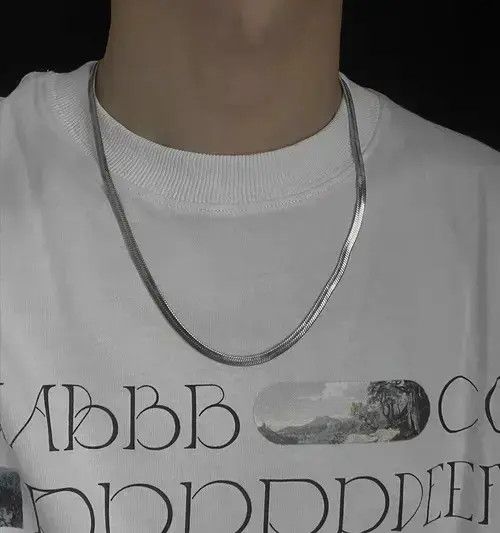 American College x Jewelry Retro Silver Necklace, Men's