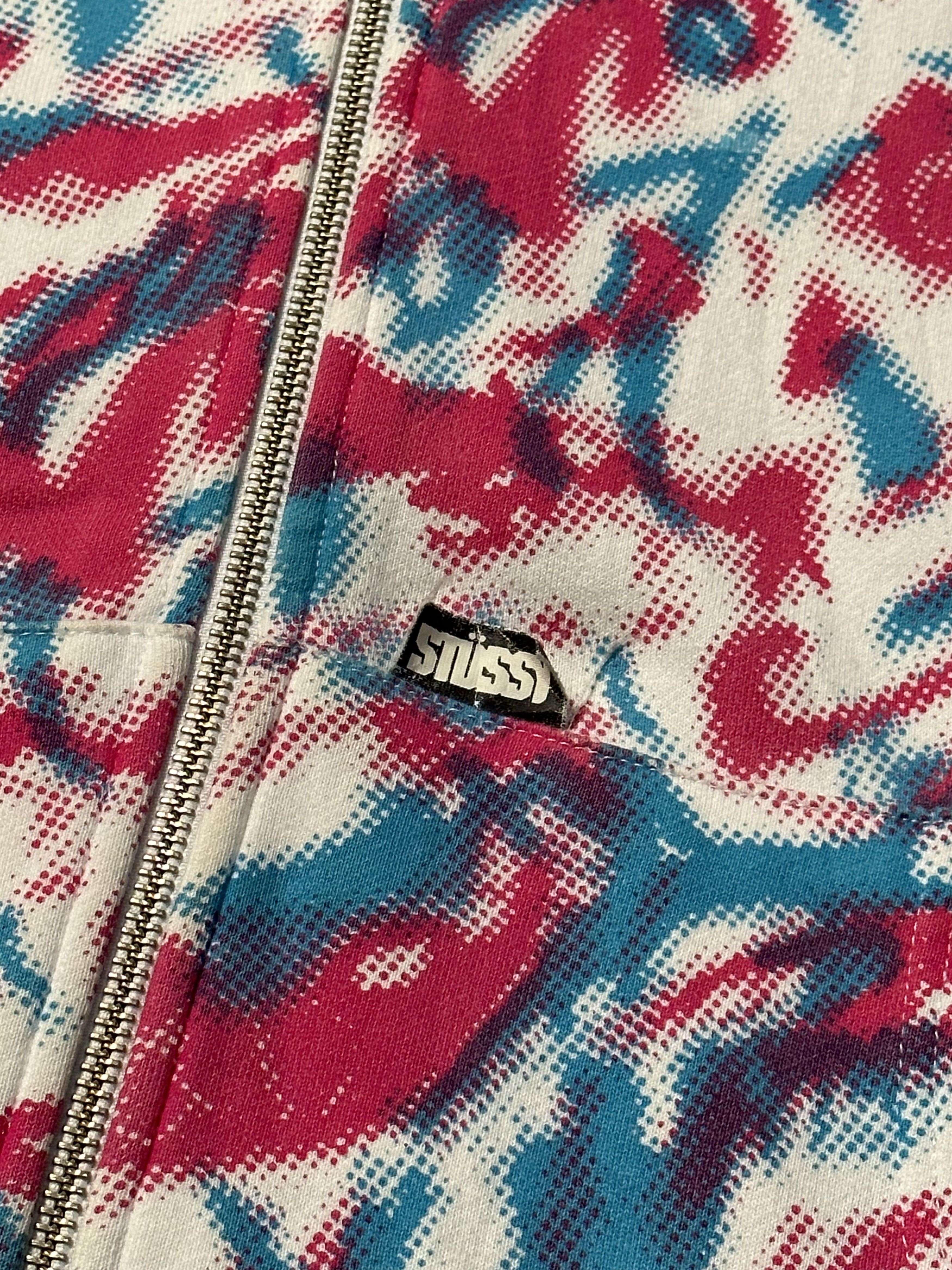 Stussy × Vintage 00s Stussy Psychedelic All Over Print Zip Hoddie y2k style Size US L / EU 52-54 / 3 - 3 Thumbnail