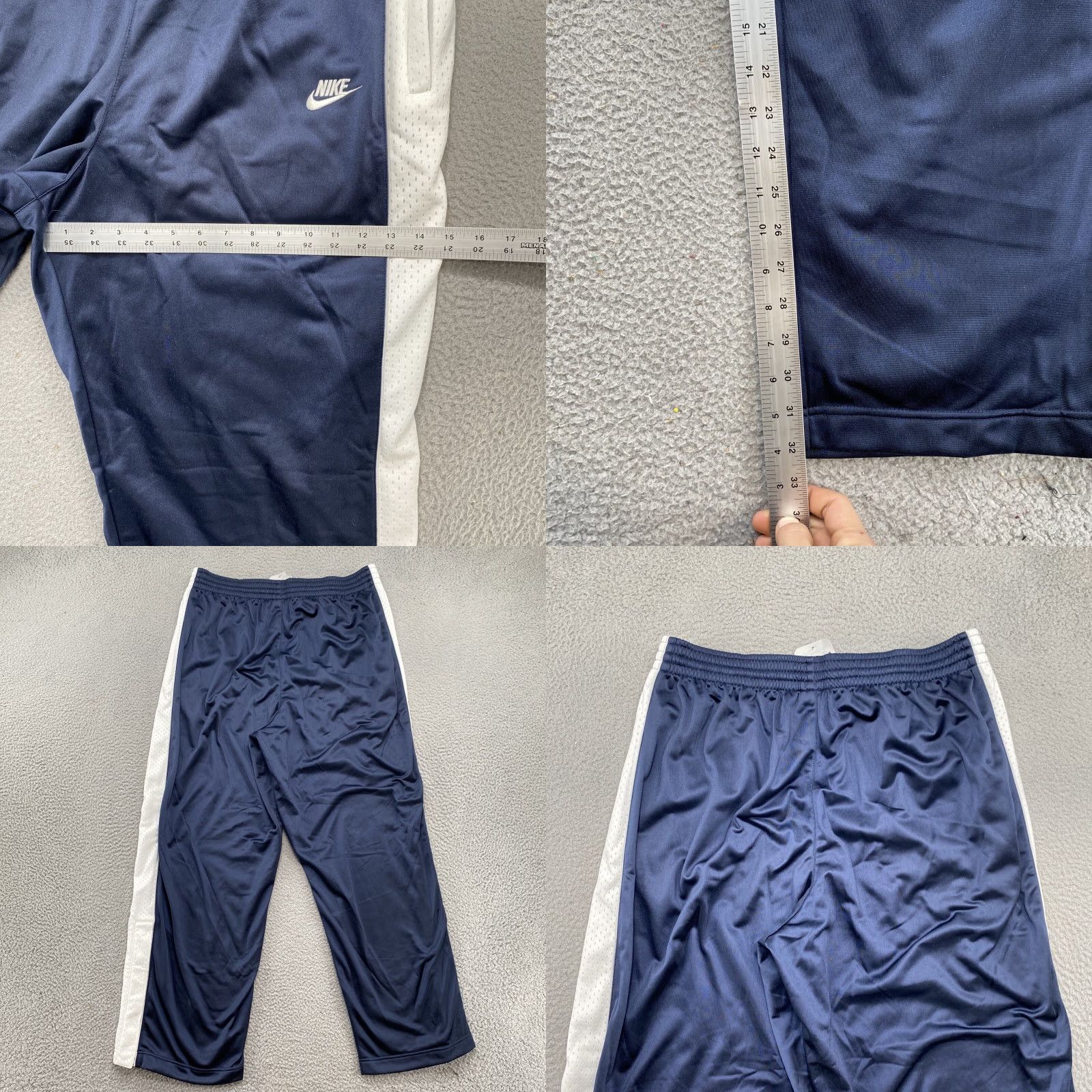 Nike VINTAGE Nike Track Pants Elastic Waist 2XL Men’s Blue Silver Tag 2005 Activewear Mens Size US 39 - 8 Thumbnail