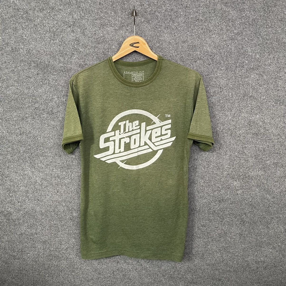 image of Mossimo Gianulli X The Strokes Ringer T Shirt in Green, Men's (Size Medium)