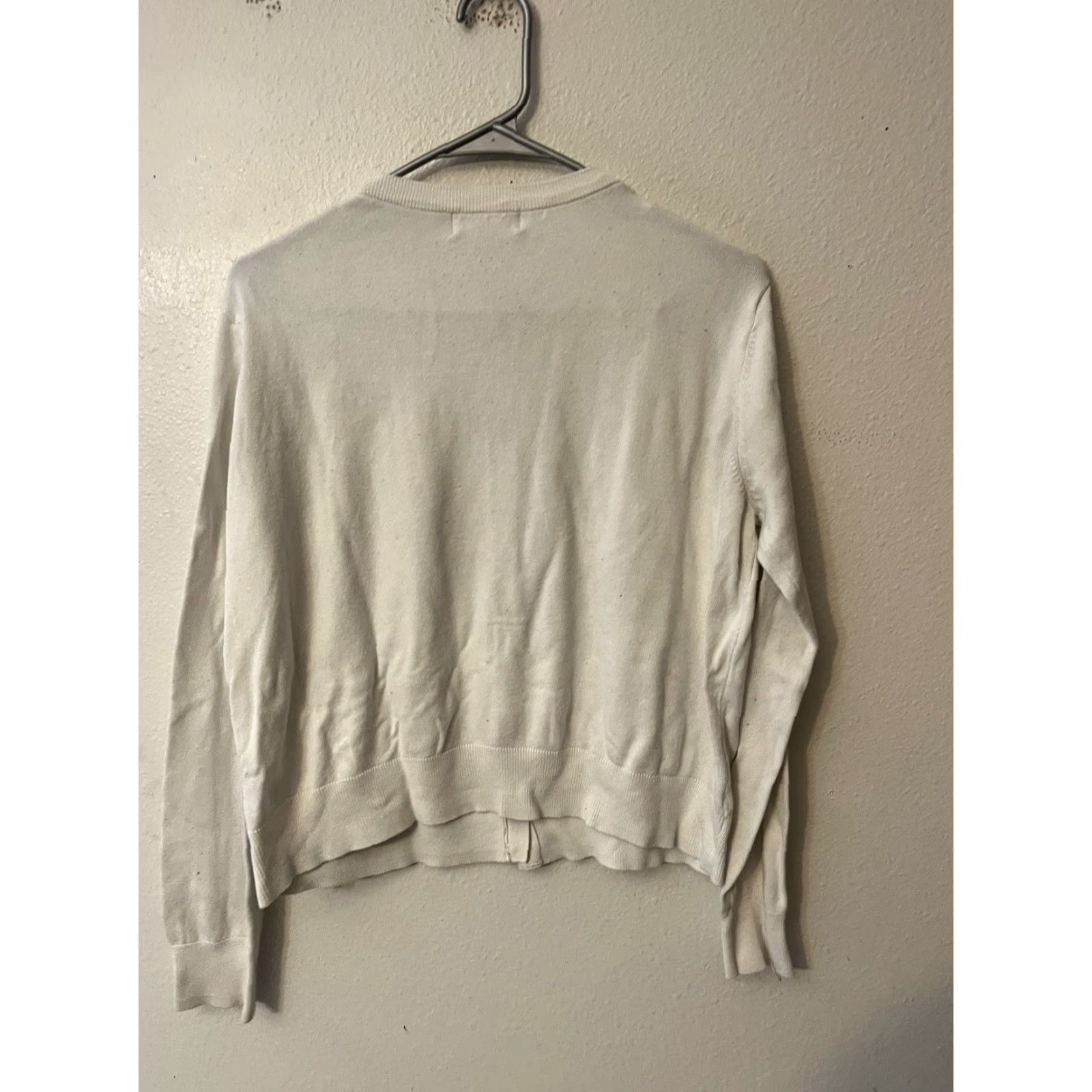 H&M H&M Sweater Women XL White Cardigan Button Cotton Modal Solid Womens Size XL / US 12-14 / IT 48-50 - 3 Thumbnail