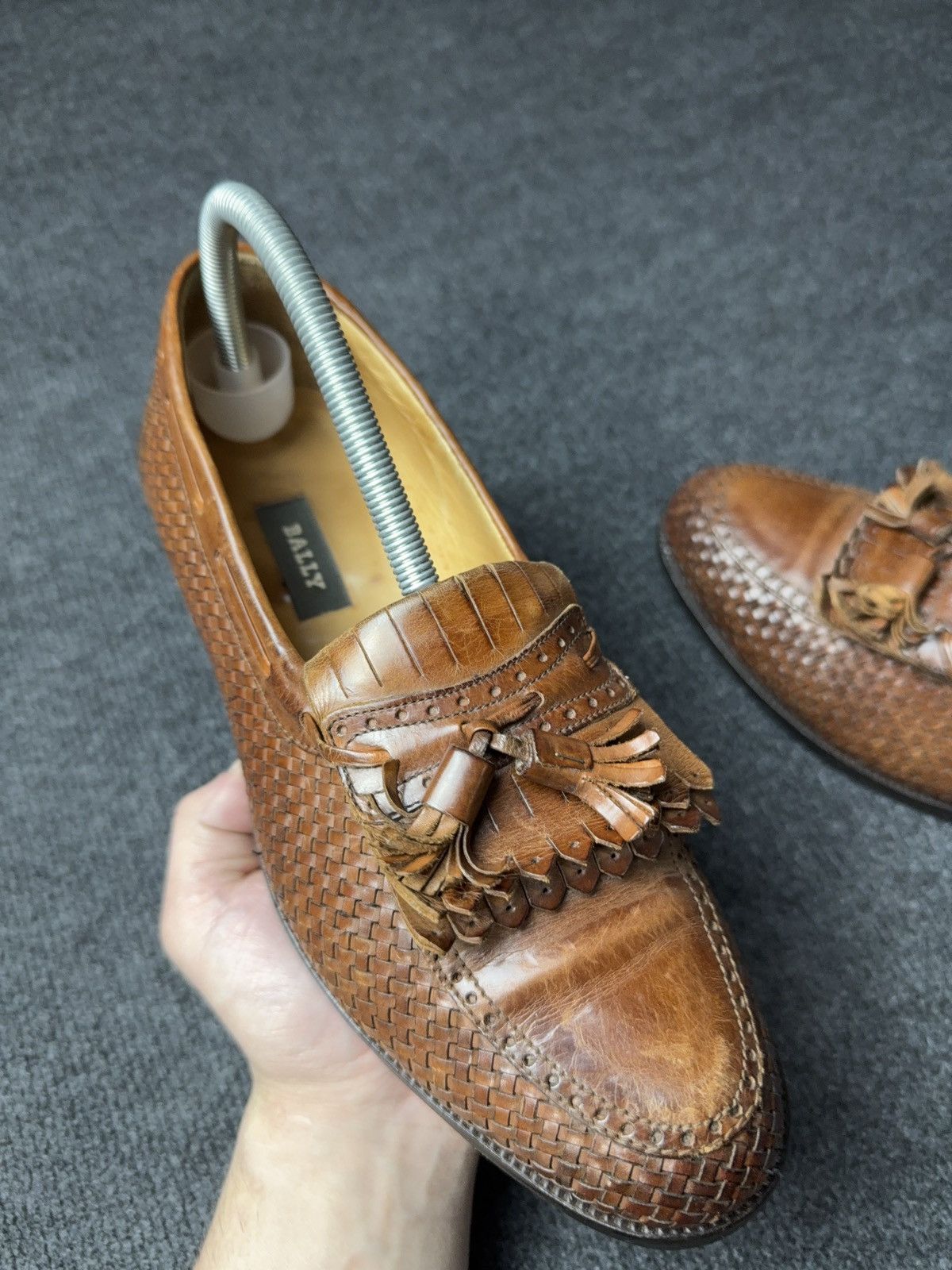 Bally Luxury Bally Woven Leather Tassel Loafers Brown Italy 42.5 Size US 9.5 / EU 42-43 - 3 Thumbnail