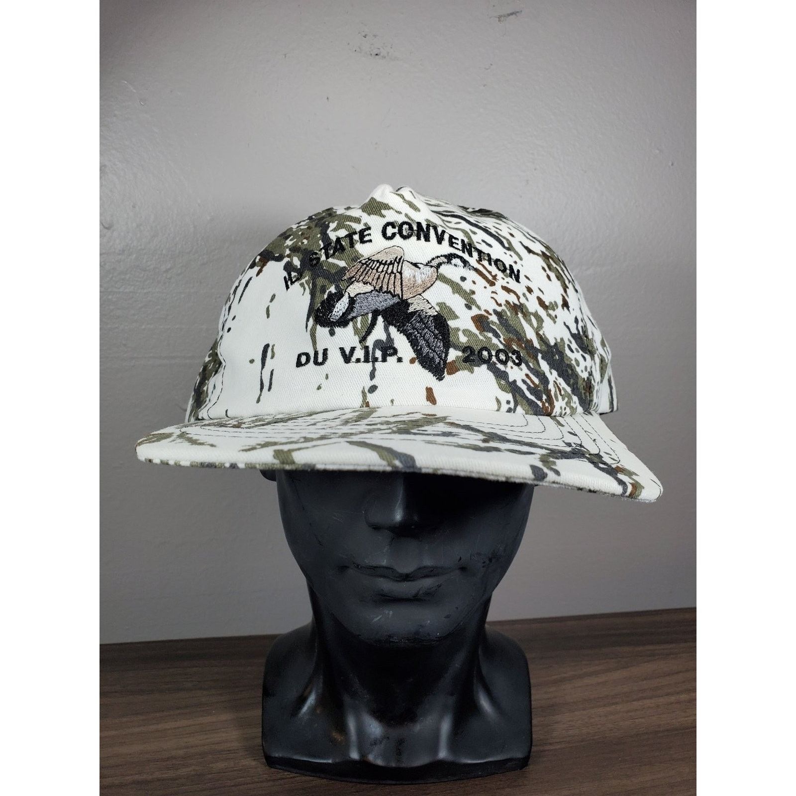Vintage Ducks Unlimited VIP Illinois Hat Snapback Cap 2003 Snow Camo Size ONE SIZE - 3 Thumbnail