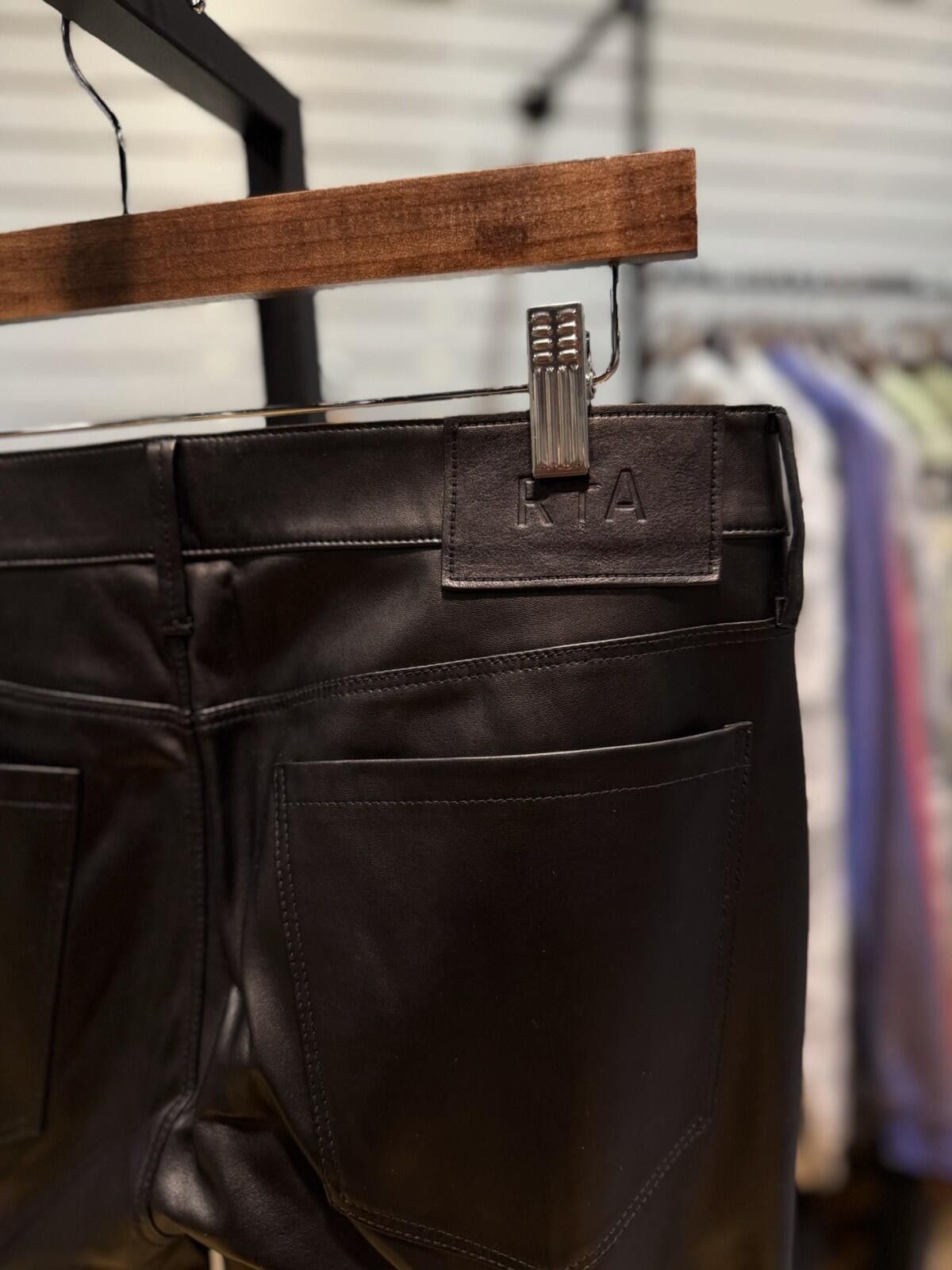Rta RTA Black Leather Men's Straight Leg Casual Pants Size 31 Size US 31 - 12 Thumbnail