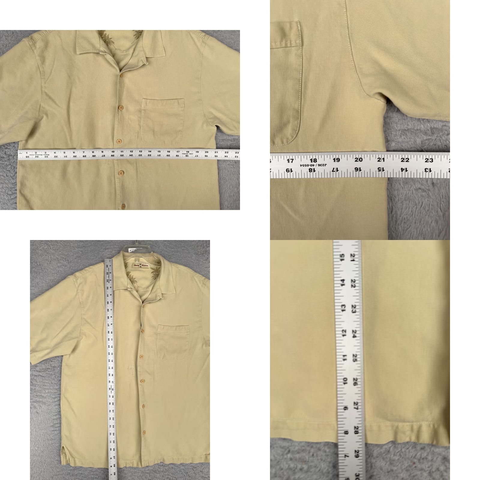Tommy Bahama Tommy Bahama Shirt Men L Yellow Silk Button-Up Short Sleeve Hawaiian Aloha Beach Vacation Resort 40 in Chest Pockets Mens Size US L / EU 52-54 / 3 - 8 Thumbnail