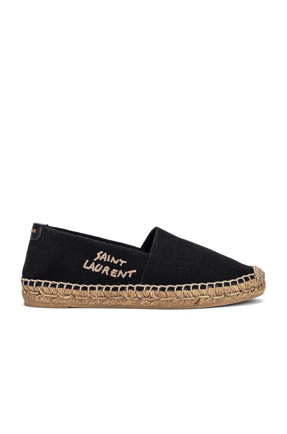 oc11z1125 Embroidered Espadrilles in Canvas in Black