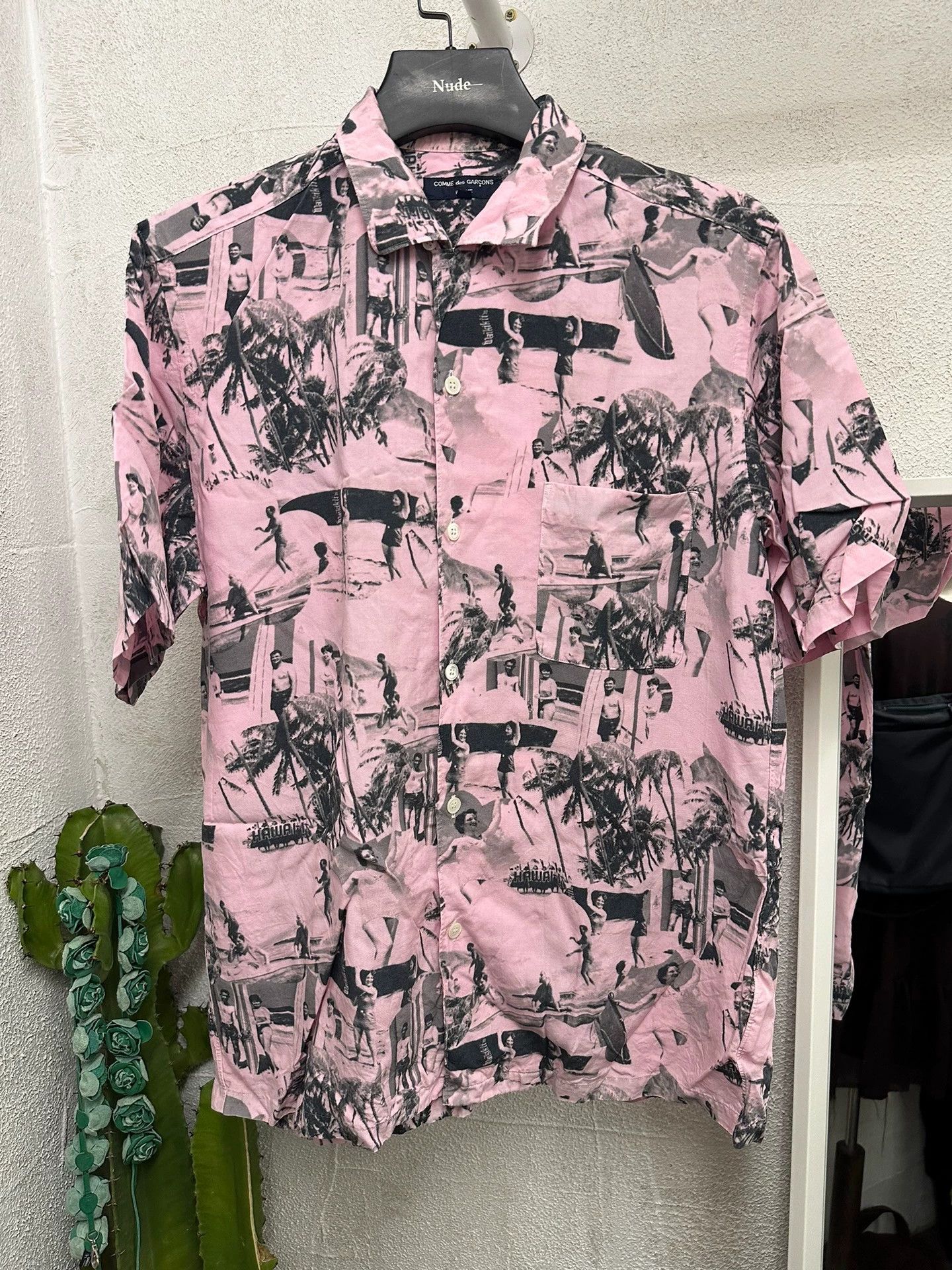Comme des Garcons CDG Homme Hawaiian Photo Print Pink Shirt Size US M / EU 48-50 / 2 - 1 Thumbnail