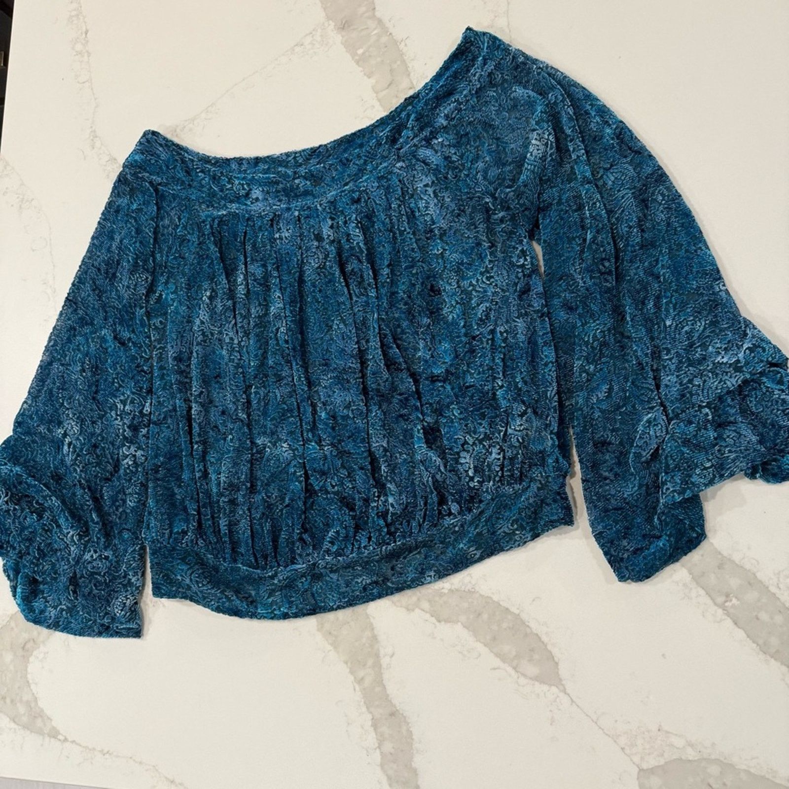 Free People Free People Ginger Berry Sheer Top Burnout Velvet Women’s M Size M / US 6-8 / IT 42-44 - 5 Thumbnail