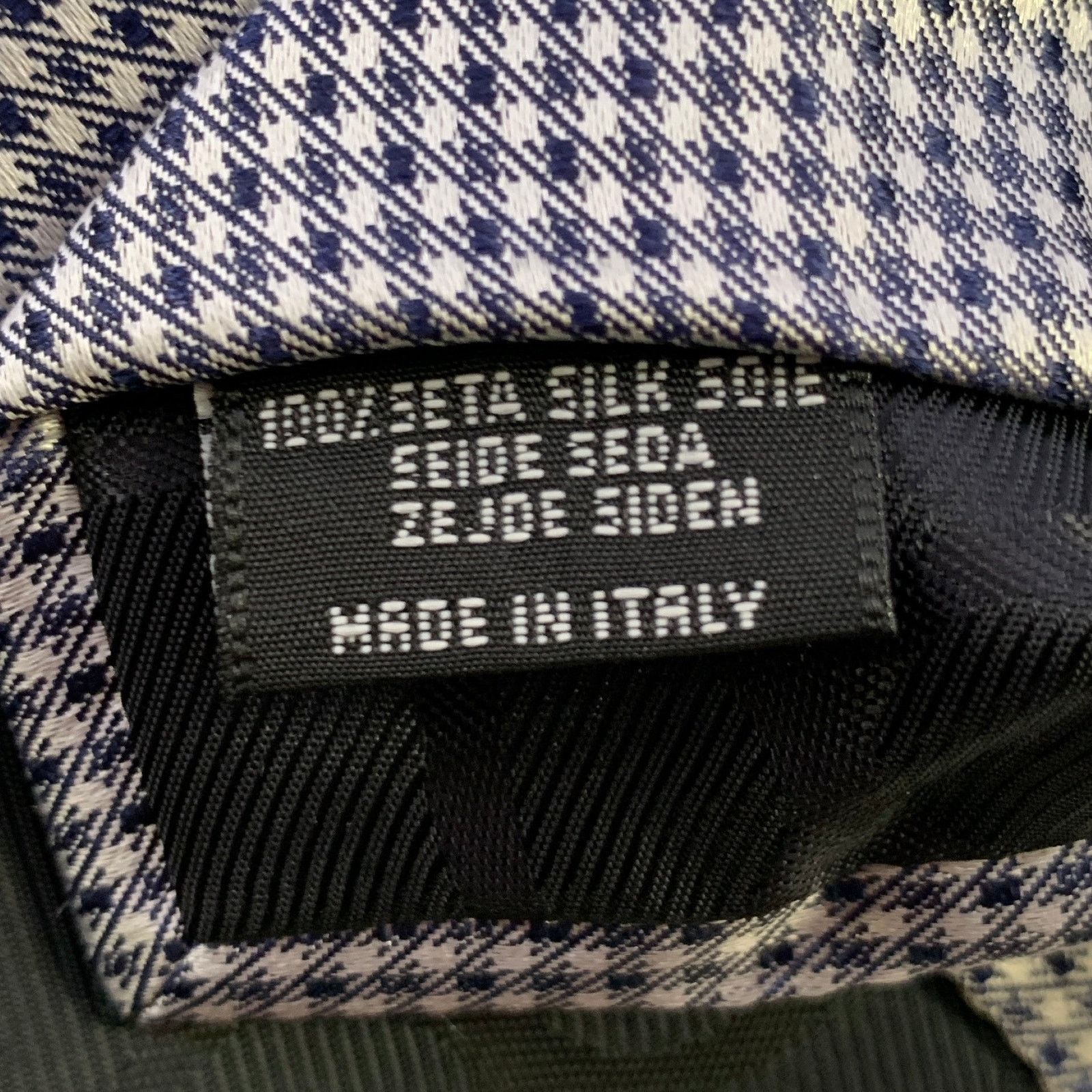Dolce & Gabbana DOLCE & GABBANA One Size Silver Black Houndstooth Silk Tie Size ONE SIZE - 3 Thumbnail