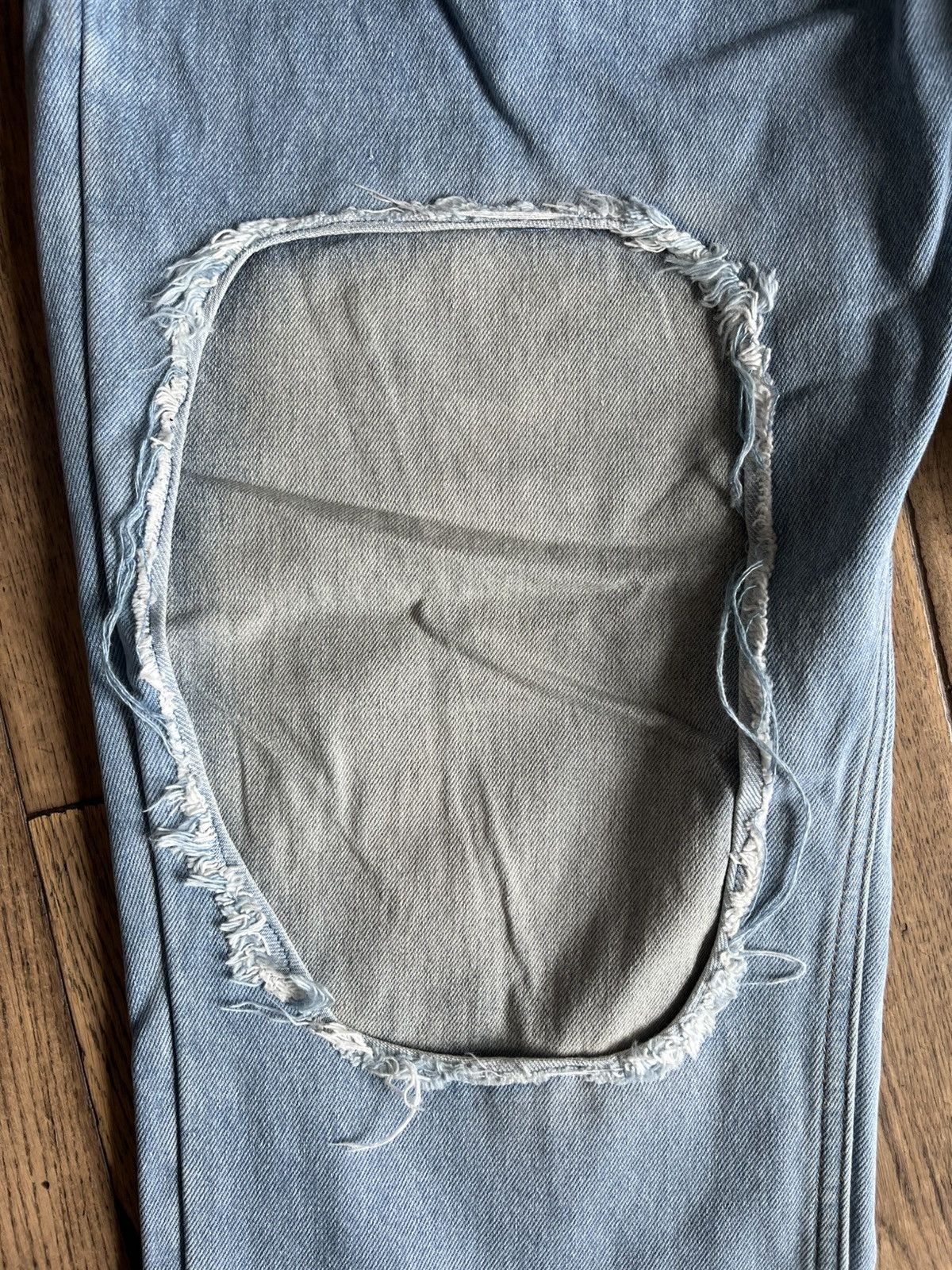 Japanese Brand × Vetements Vetements style double layer blowout knee denim Size US 31 - 2 Thumbnail