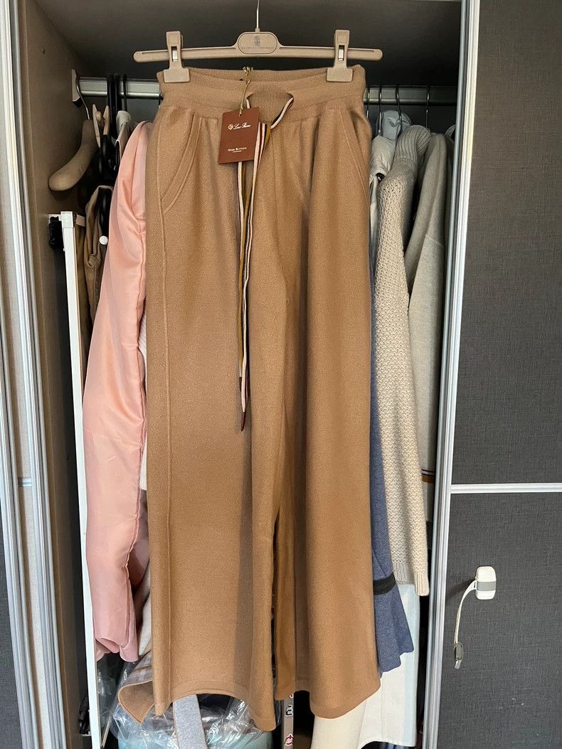 Loro Piana LORO PIANA cashmere wide leg pants Size 27" / US 4 / IT 40 - 1 Thumbnail