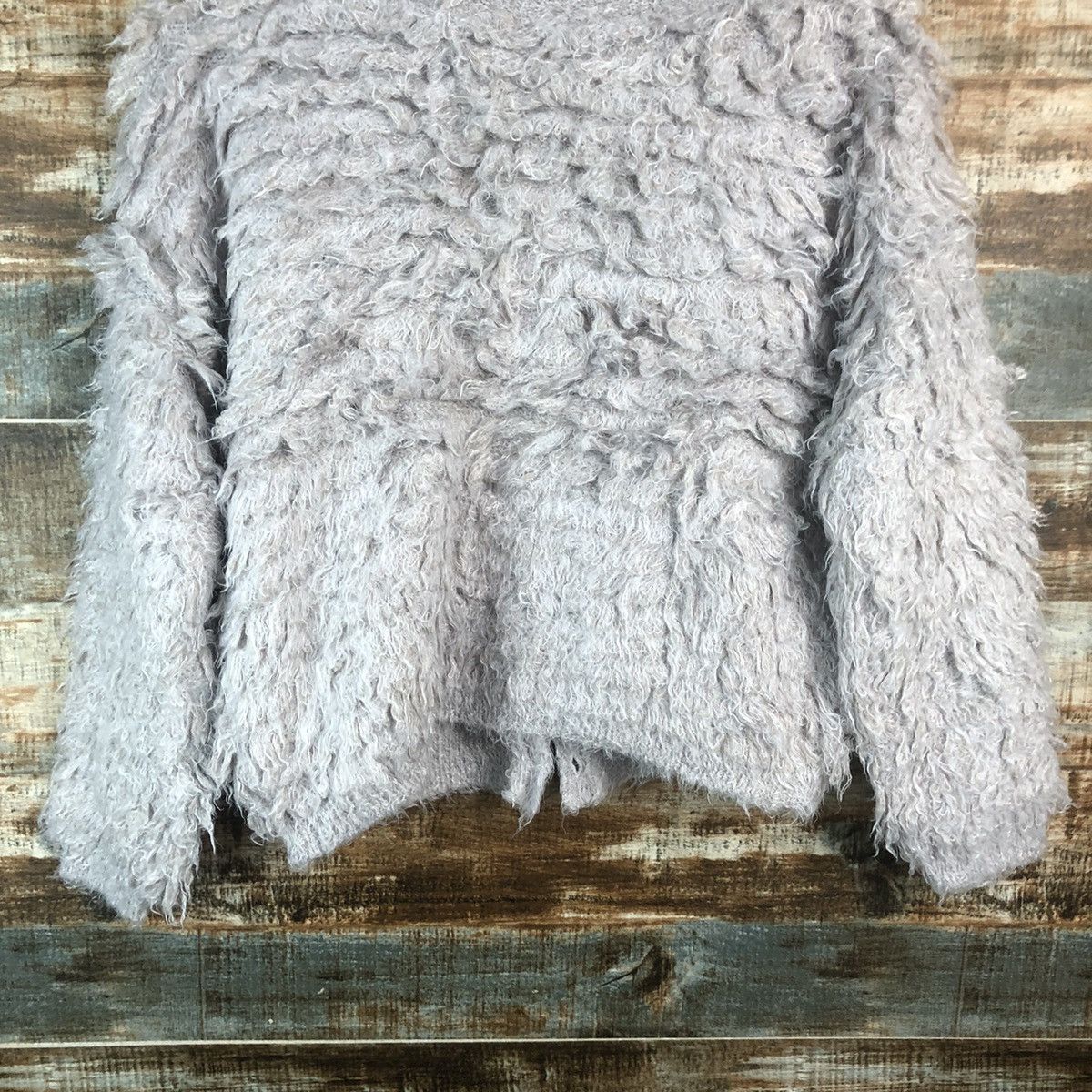 Japanese Brand DL Archives Gray Mohair Cardigan Knitwear #C374 Size M / US 6-8 / IT 42-44 - 14 Thumbnail