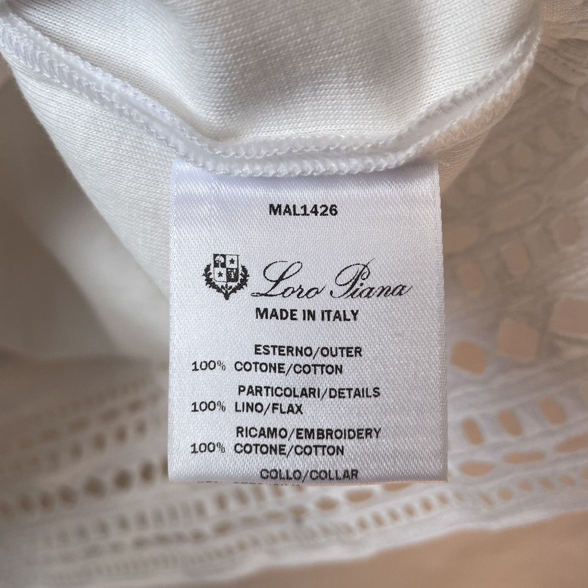 Loro Piana Loro Piana Lace Detail Silk Collar T-Shirt Size L / US 10 / IT 46 - 7 Thumbnail
