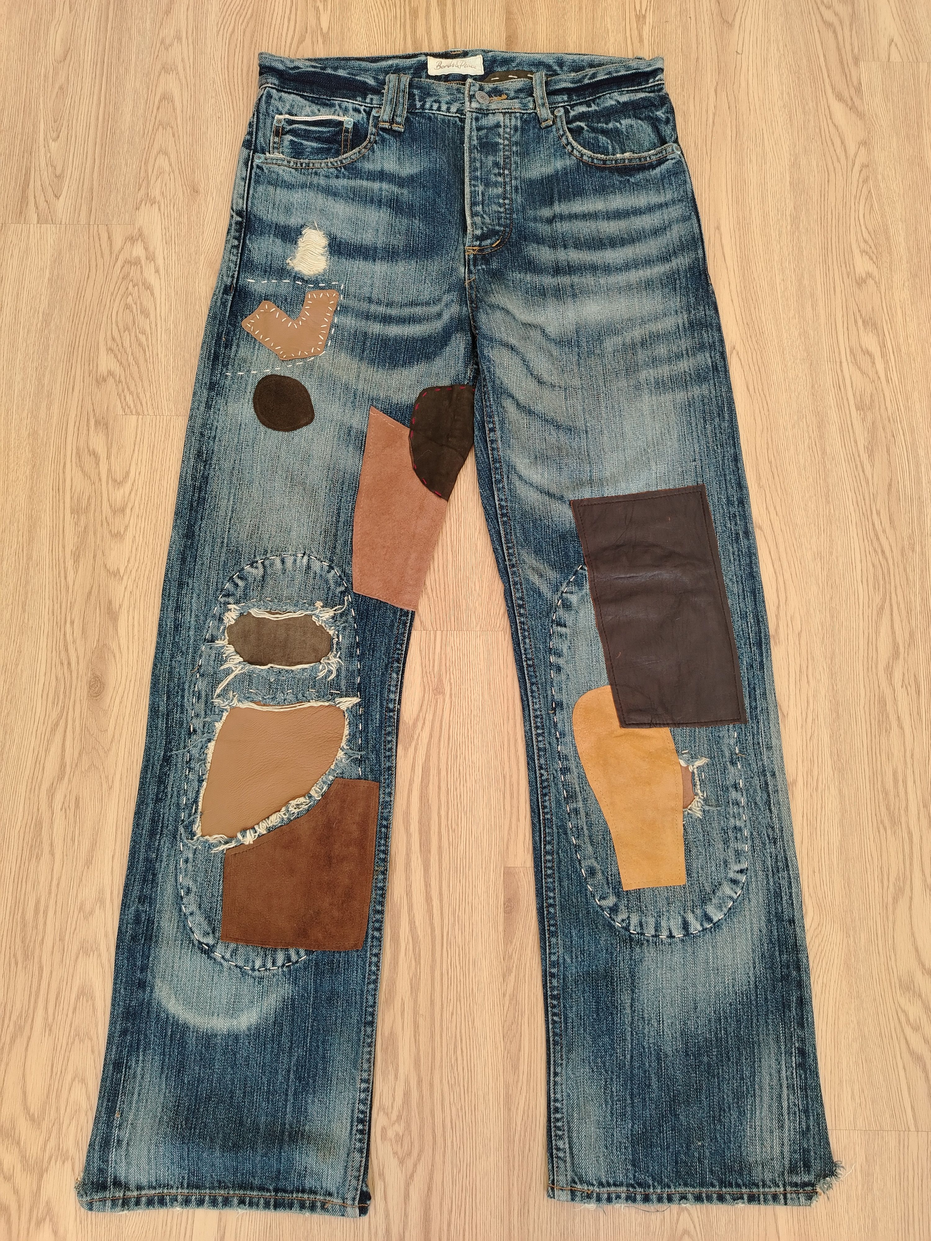 Vintage Sashiko Patchwork Jeans Bonds & Peace Size US 32 / EU 48 - 1 Thumbnail