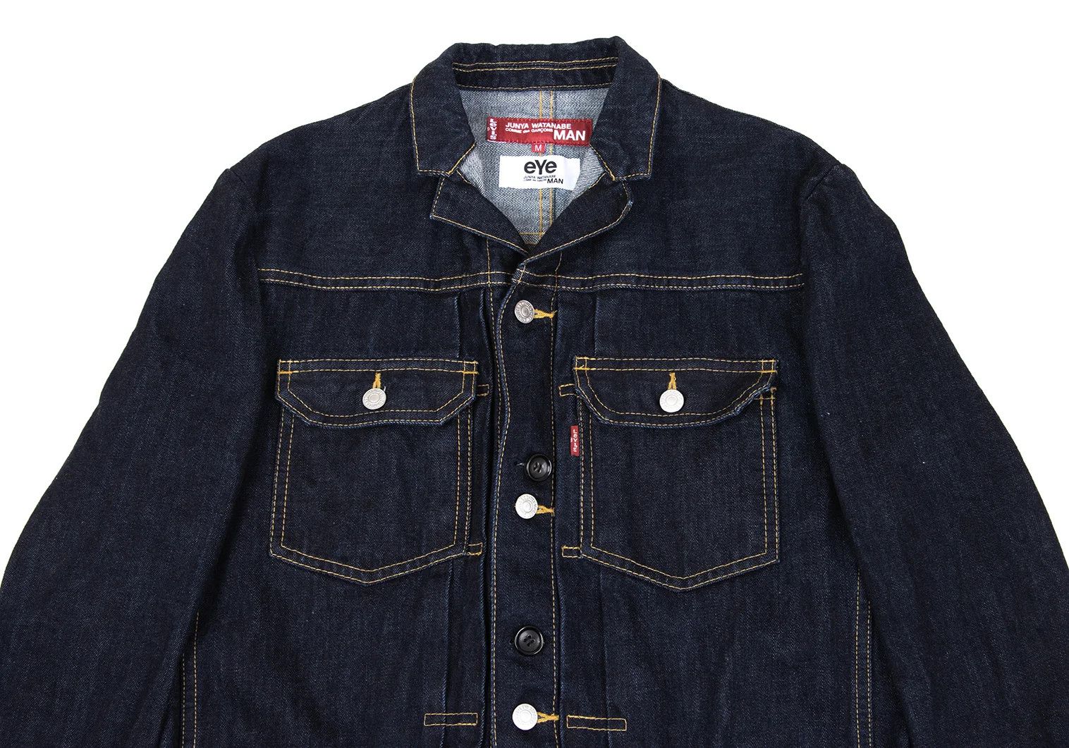 Junya Watanabe Indigo Denim Jacket with Leather Patch Pocket, Size M Size US M / EU 48-50 / 2 - 2 Thumbnail