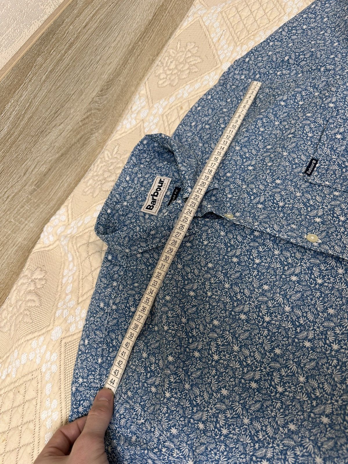 Barbour 🔥 Barbour Floral Print Hawaiian Button Up Shirt Blue Mens Size US M / EU 48-50 / 2 - 11 Thumbnail