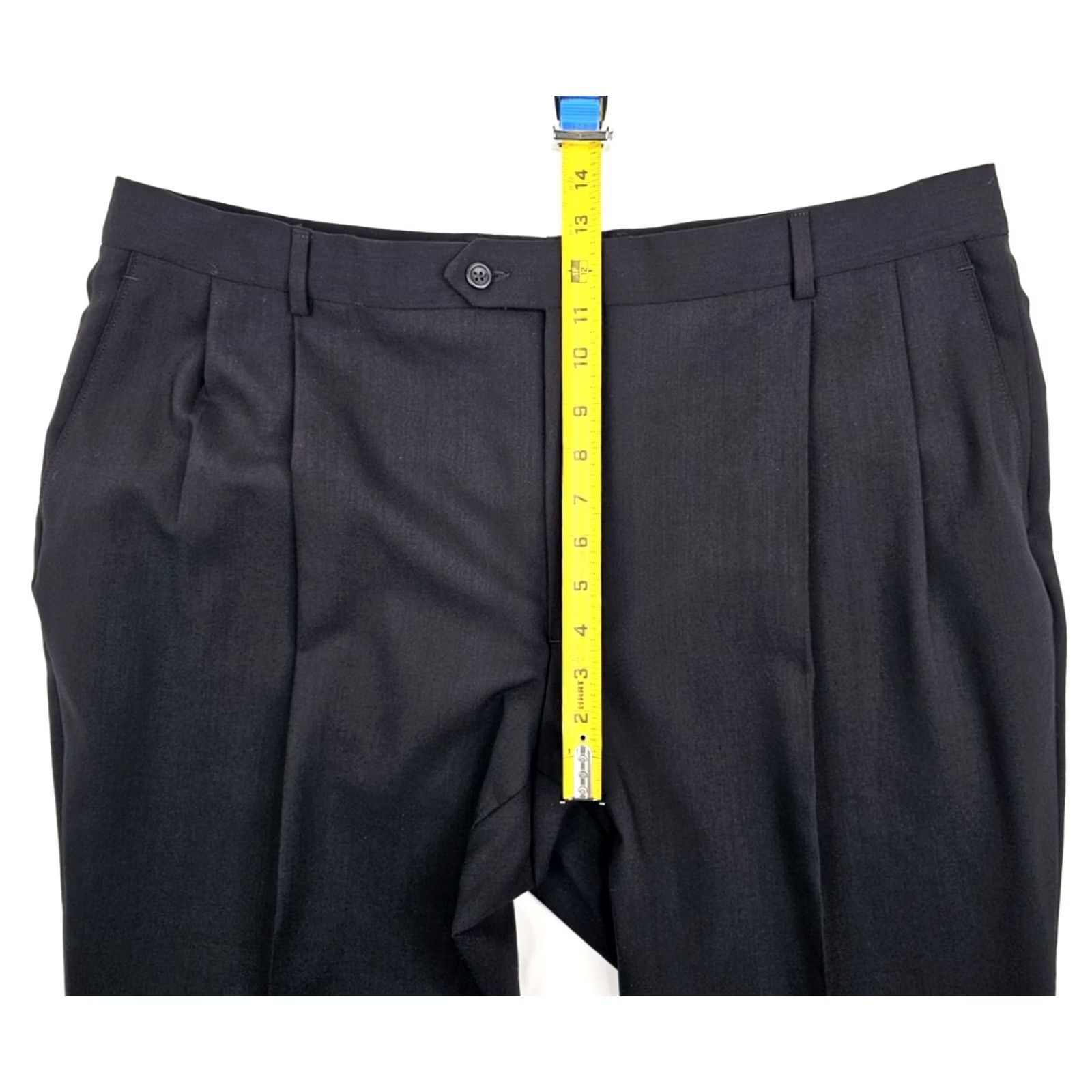 Pronto Uomo Pronto Uomo Wool Pleated Dress Pants Men 42 Short Sl?zip? Detachable Suspenders Black 41x29 Size US 41 - 6 Thumbnail