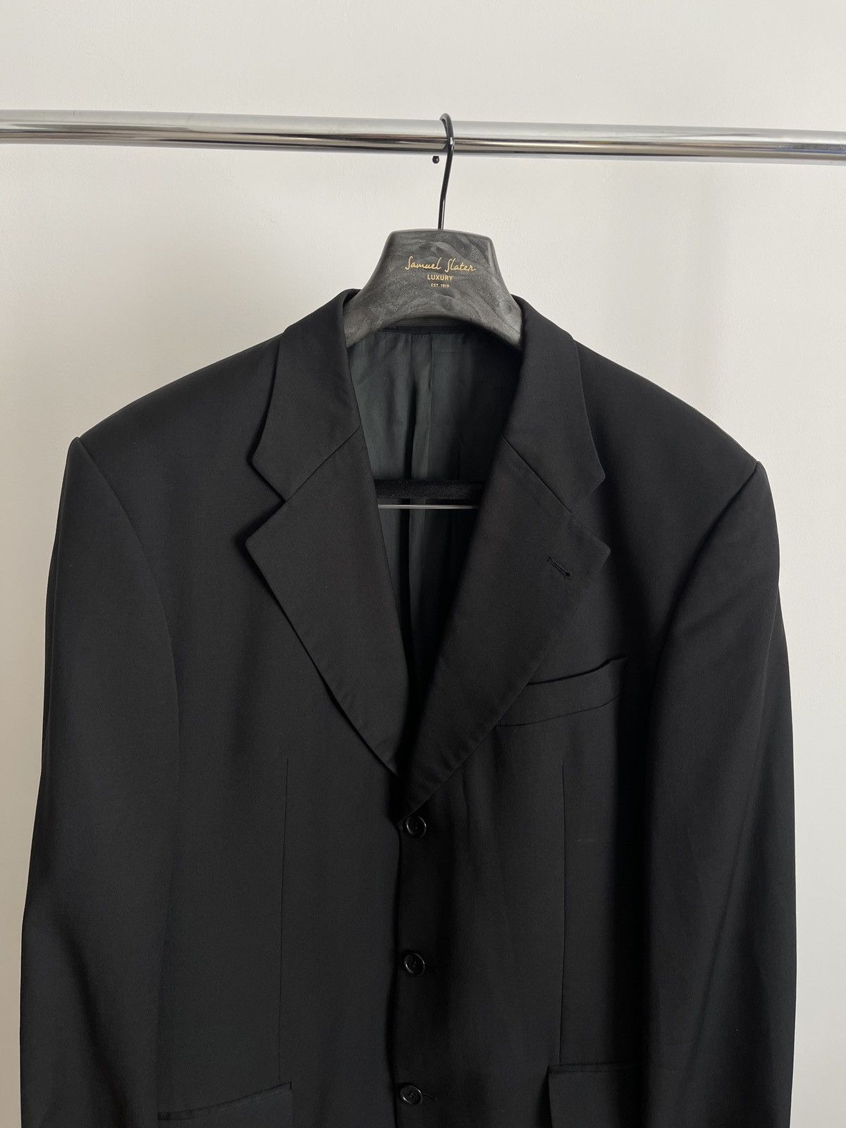 Hugo Boss Vintage hugo boss black blazer mens classic jacket 46L Size 44L - 2 Thumbnail