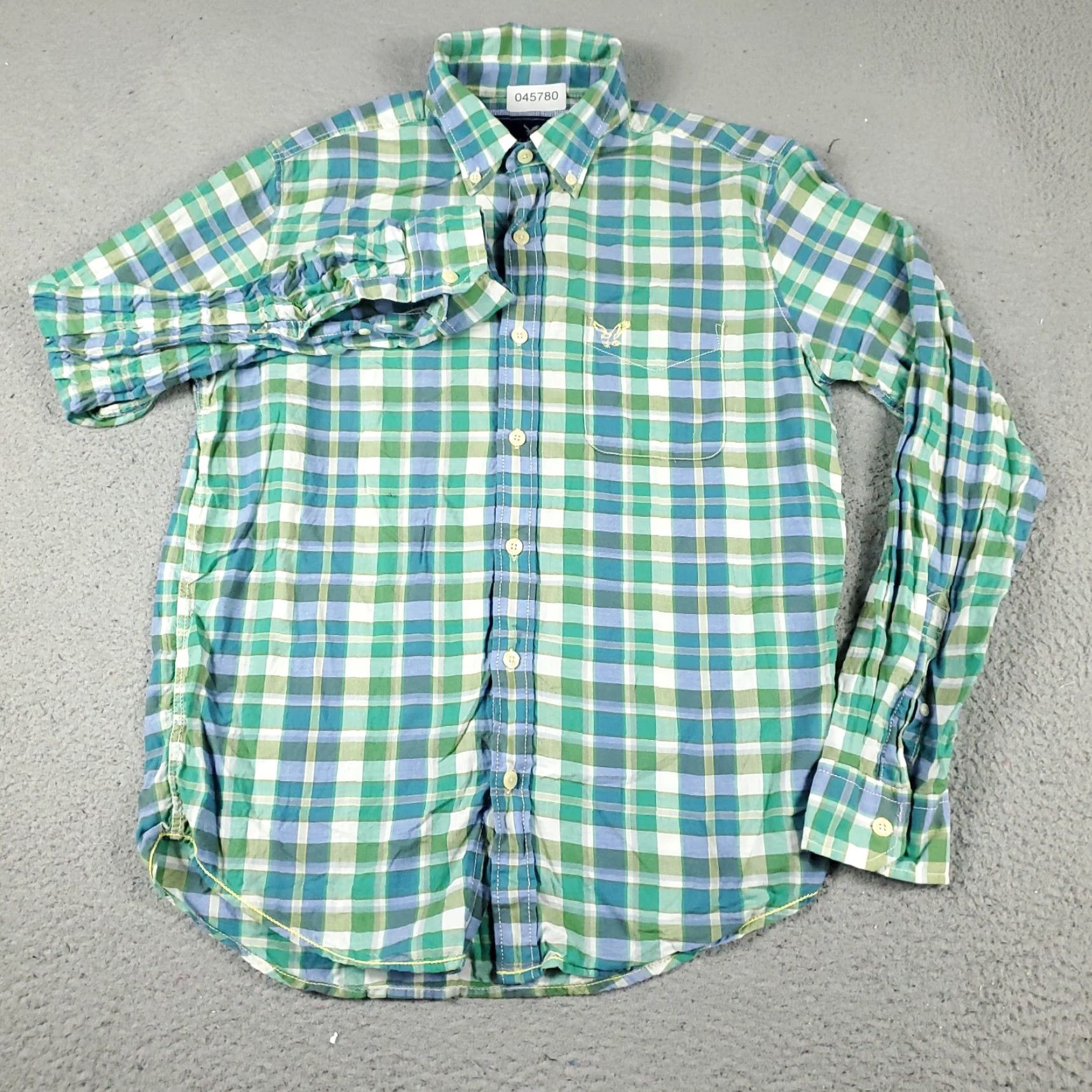 American Eagle Outfitters American Eagle Shirt Mens Small Blue Green Plaid Casual Button Up Long Sleeve Size US S / EU 44-46 / 1 - 2 Thumbnail