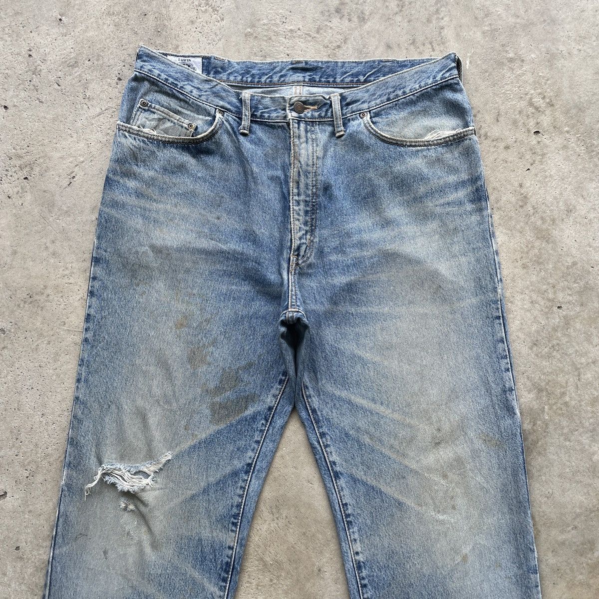 Edwin × Japanese Brand × Jean W36 Vintage Edwin Dirty Distressed Faded Pants Jeans 90s Size US 36 / EU 52 - 3 Thumbnail