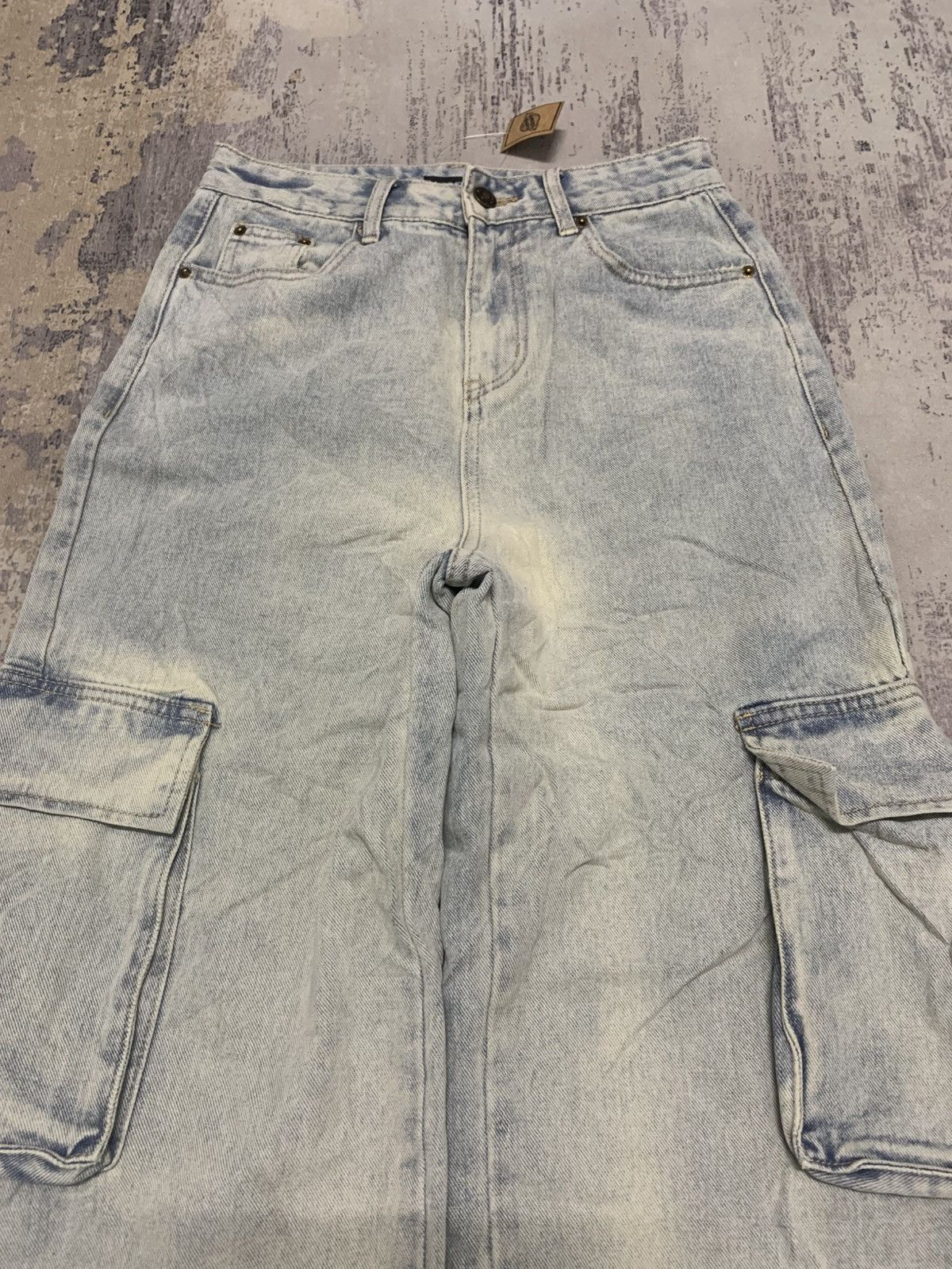 Jean Vintage Cargo Baggy Jeans Wide Leg Fit Utility Streetwear Size US 28 / EU 44 - 2 Thumbnail
