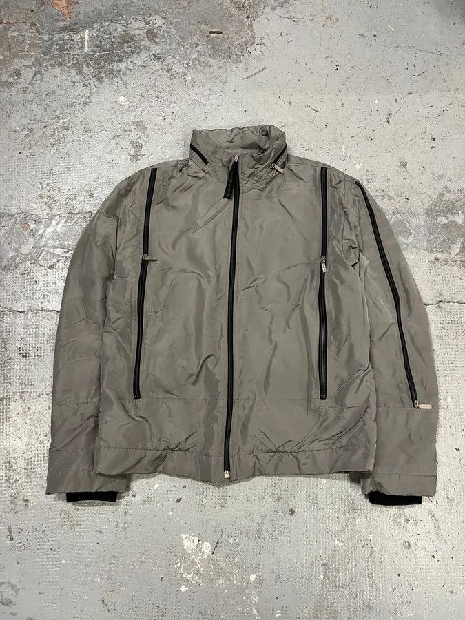 Versace 2000s Versace Grey Multi Zips Bomber Jacket Size US M / EU 48-50 / 2 - 1 Thumbnail