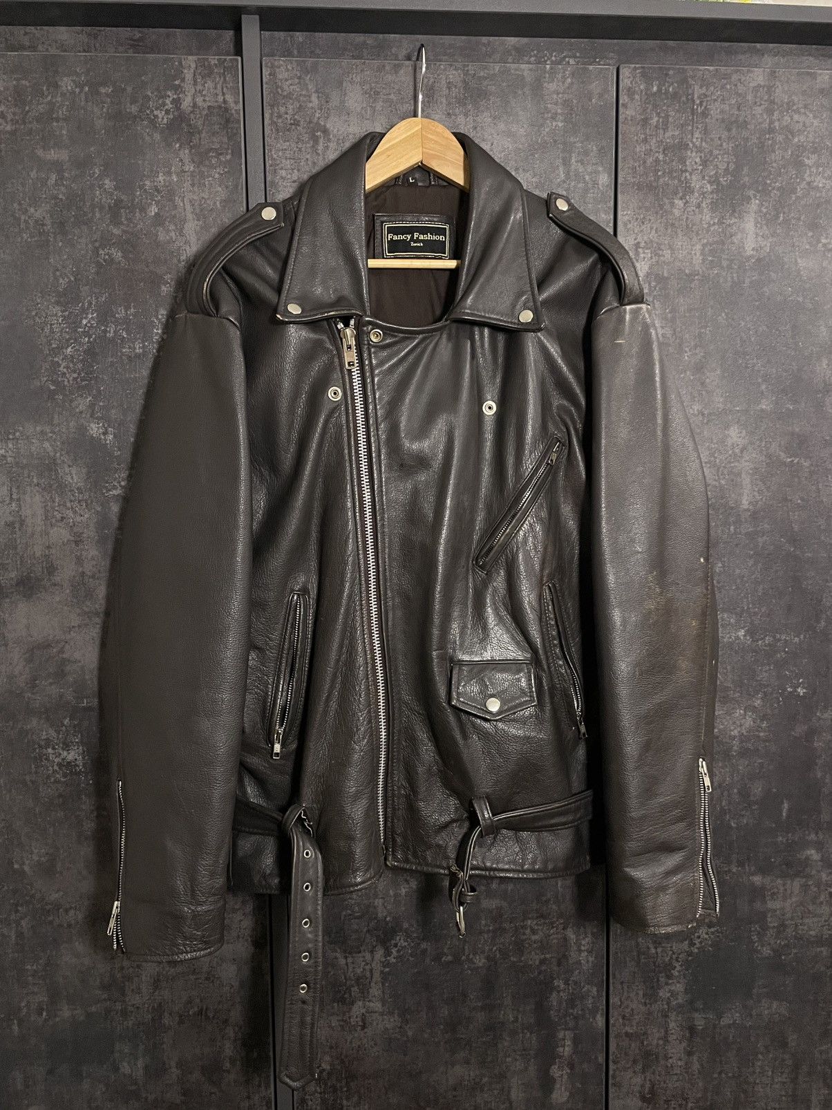 Vintage Vintage 90s Leather Biker Jacket Size US L / EU 52-54 / 3 - 10 Thumbnail