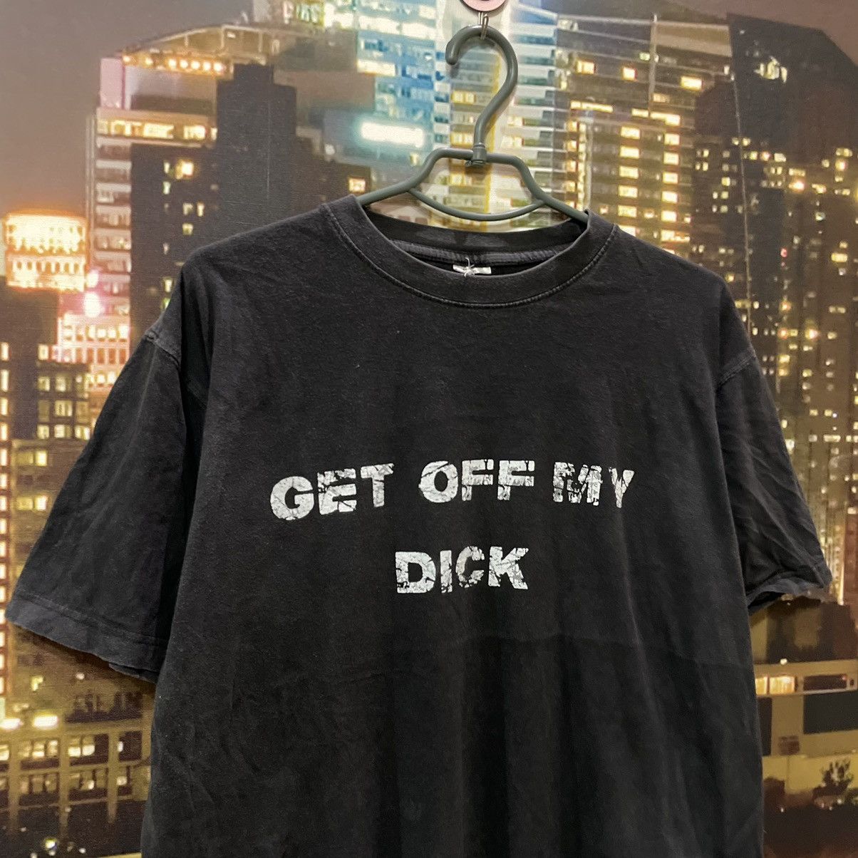 Band Tees VINTAGE Y2K BLACK TEE GET OFF MY DICK PENIS FUNNY PORNO Size US M / EU 48-50 / 2 - 2 Thumbnail