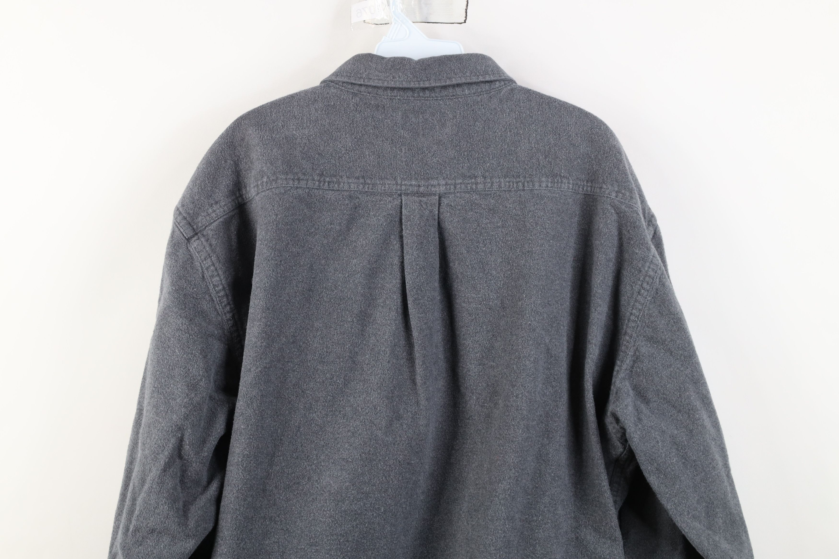 L.L. Bean Vintage 90s LL Bean Heavy Chamois Cloth Button Shirt Gray Size US XXL / EU 58 / 5 - 10 Thumbnail