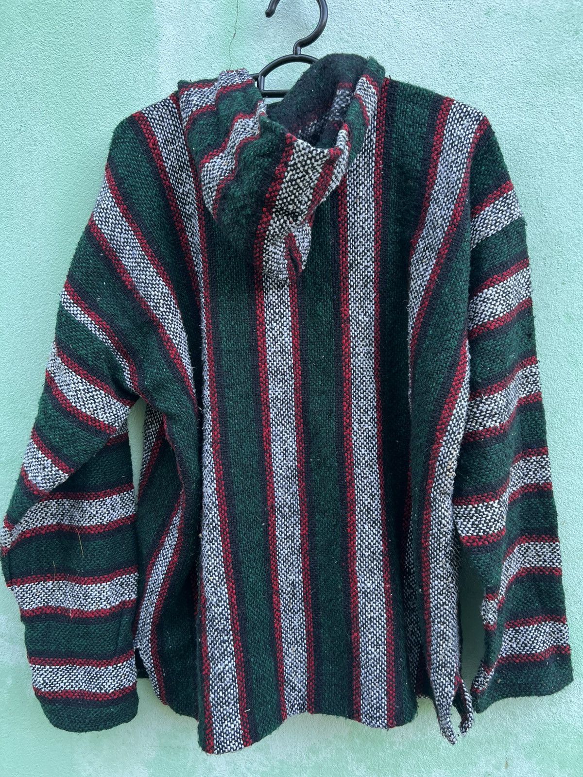 Japanese Brand Vintage VEL-MEX Mexican Baja Hoodie Drug Rug Striped XL Size US L / EU 52-54 / 3 - 12 Thumbnail