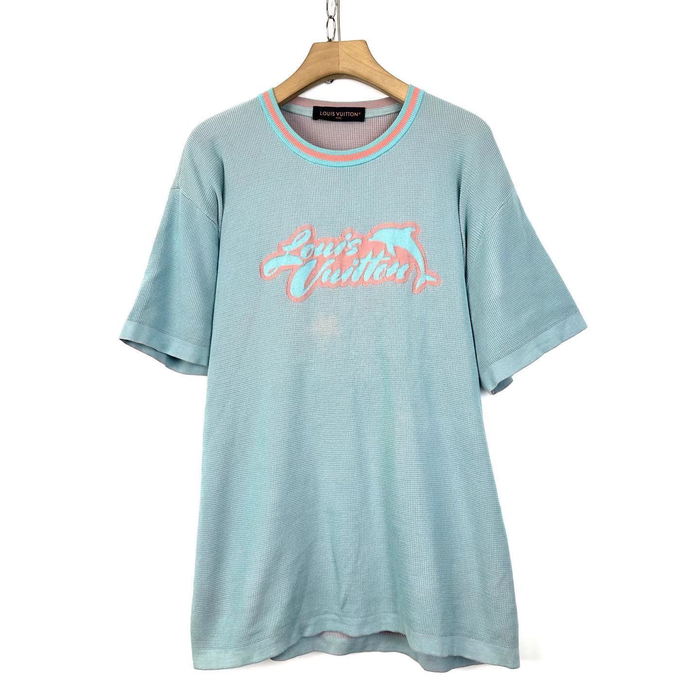 Louis Vuitton Blue Short-Sleeve Waffle Knit Shirt Size US XL / EU 56 / 4 - 1 Thumbnail