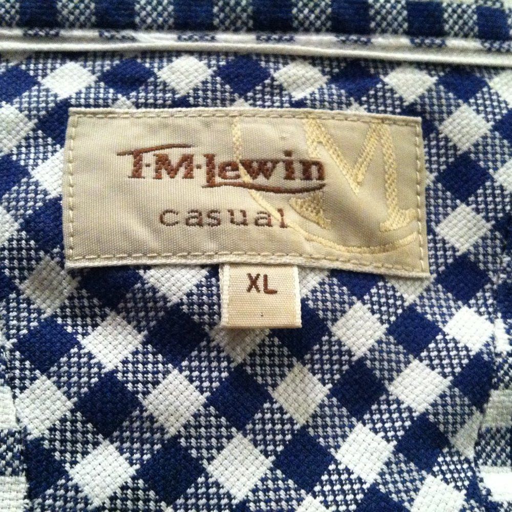 T.M. Lewin T.M.LEWIN MENS BLUE COTTON CASUAL SHIRT SIZE: XL Size US XL / EU 56 / 4 - 6 Thumbnail