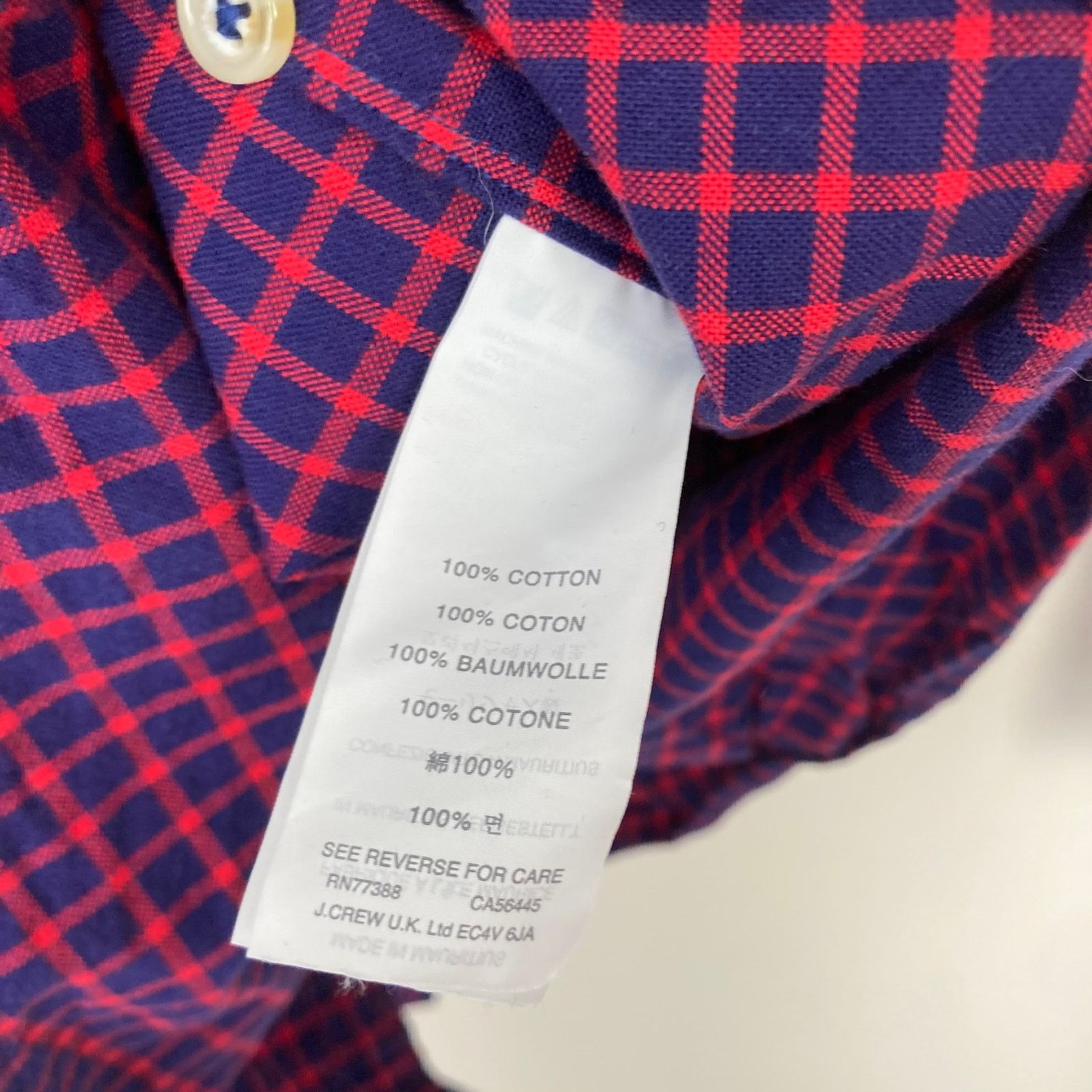 J.Crew J. Crew Blue Red Plaid Oxford Slim Fit Button Down Size US XL / EU 56 / 4 - 3 Thumbnail