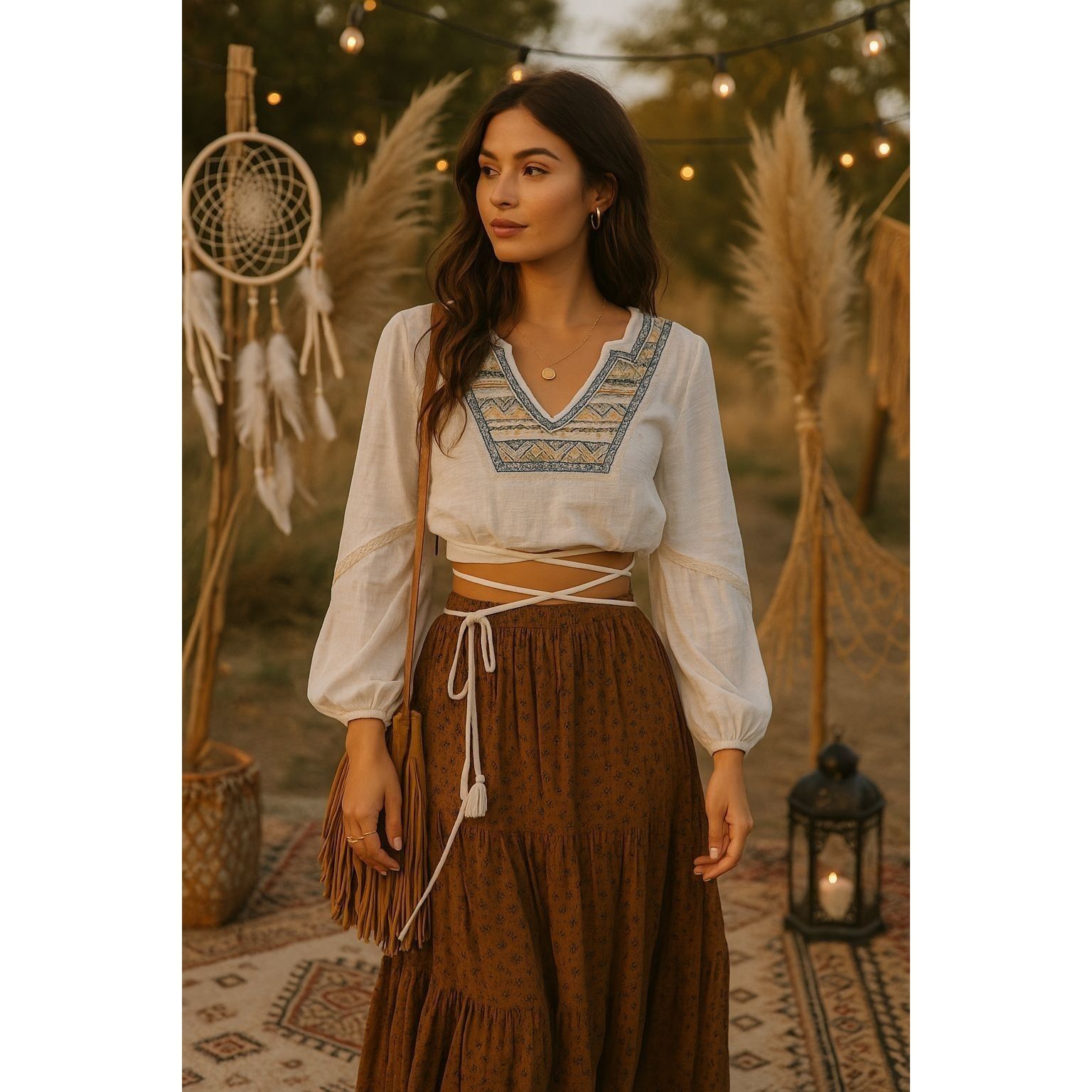 Other Pol White M Peasant Top Boho Embroidered Festival Cottagecor Size M / US 6-8 / IT 42-44 - 1 Thumbnail