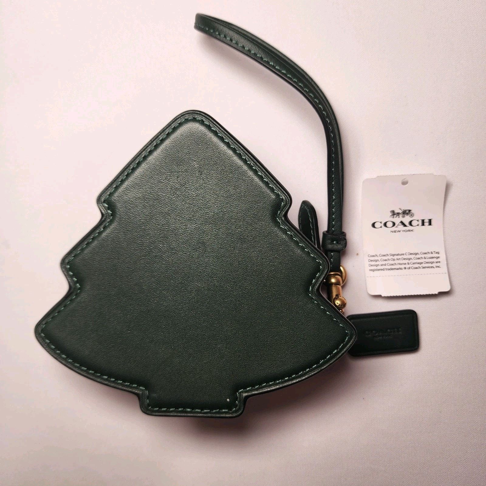 Coach NWT Coach CZ114 Tree Coin Purse Evergreen Amazon Green Size ONE SIZE - 1 Thumbnail
