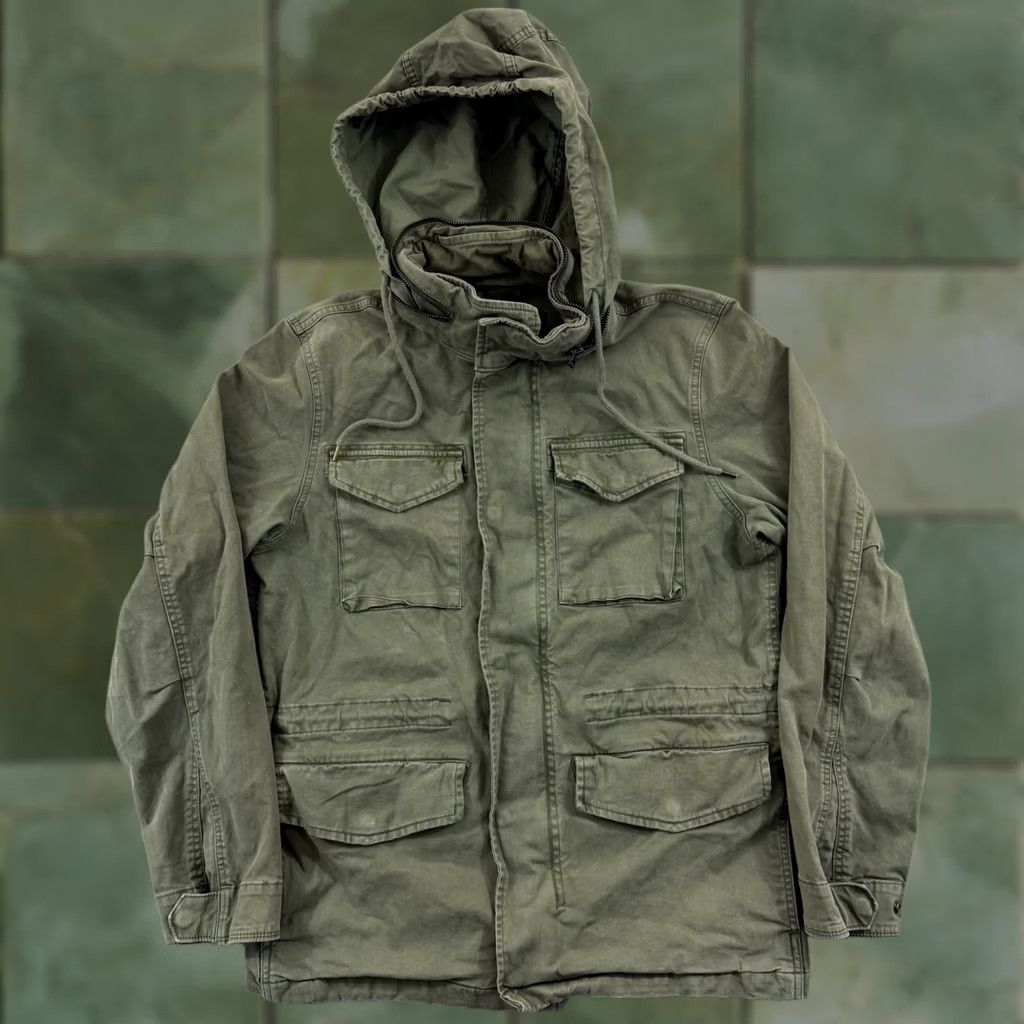 Old Navy VINTAGE Old Navy Jacket Womens Medium Green Zip Snap Hooded Military Y2K Size M / US 6-8 / IT 42-44 - 1 Thumbnail
