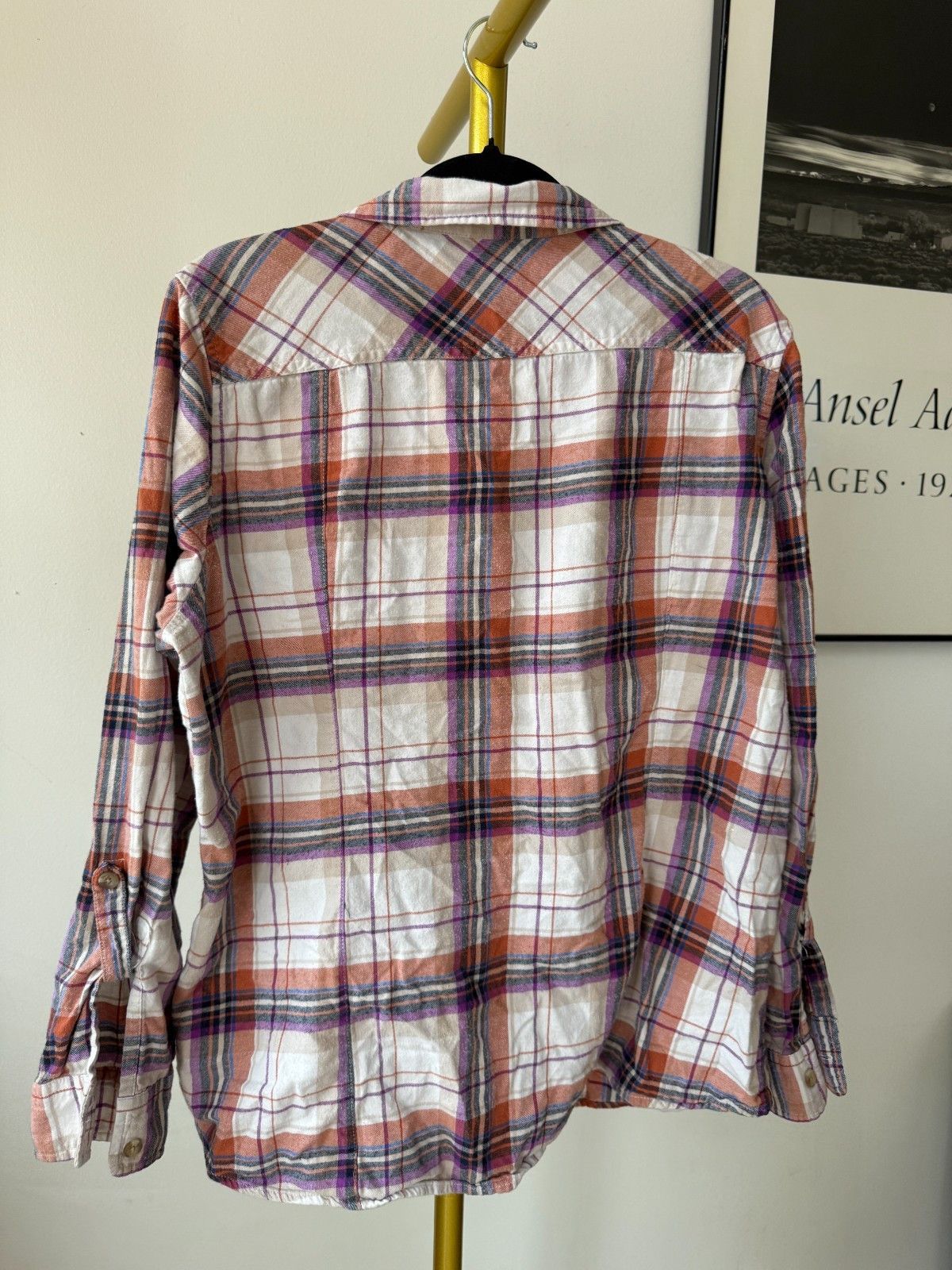 Eddie Bauer Eddie Bauer Womens XL Pink Flannel Shirt Cotton Plaid Butto Size XL / US 12-14 / IT 48-50 - 2 Thumbnail