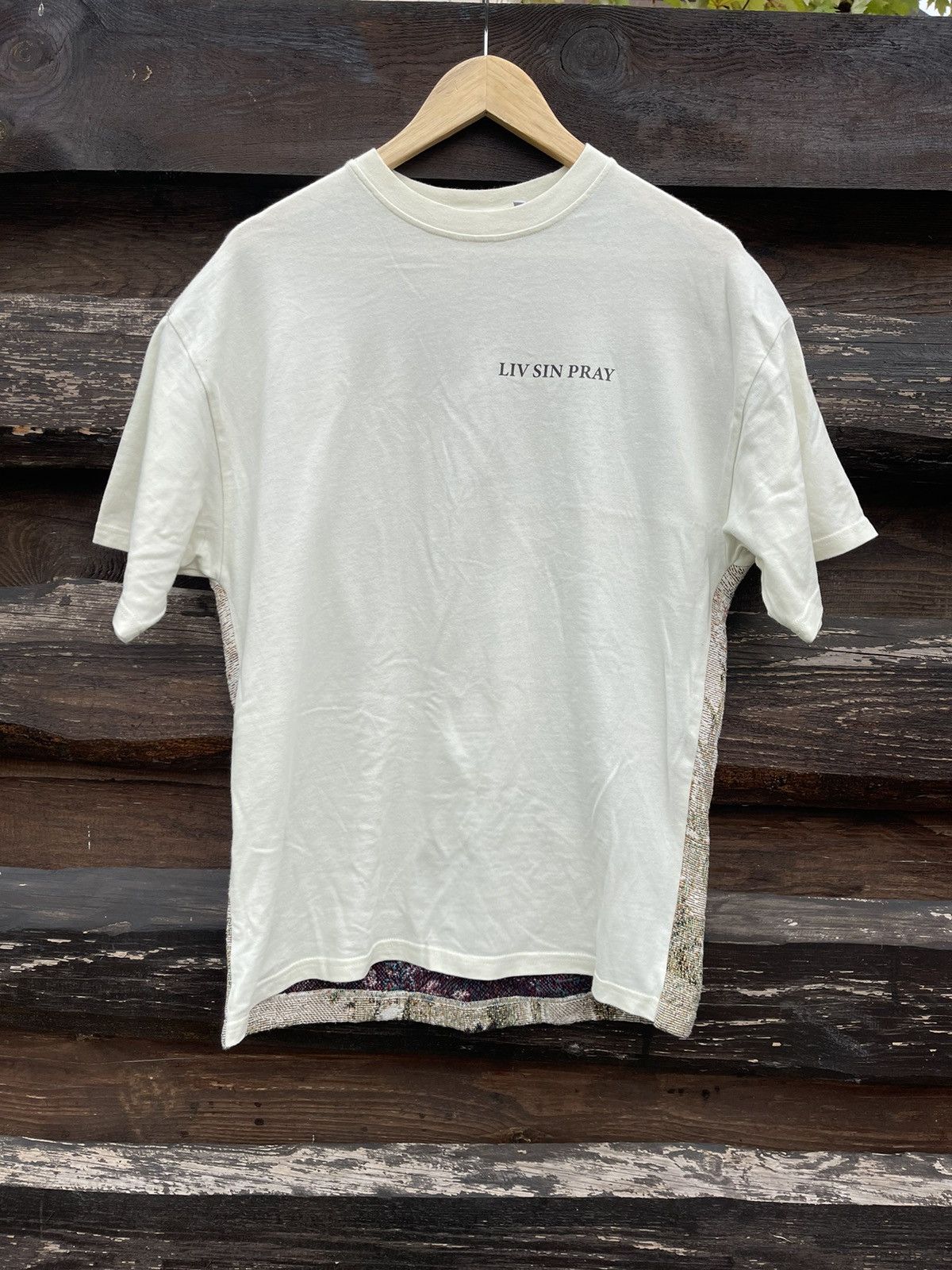 Designer Liv Sin Pray embroidered full back antique t-shirt tee hand Size US XS / EU 42 / 0 - 8 Thumbnail