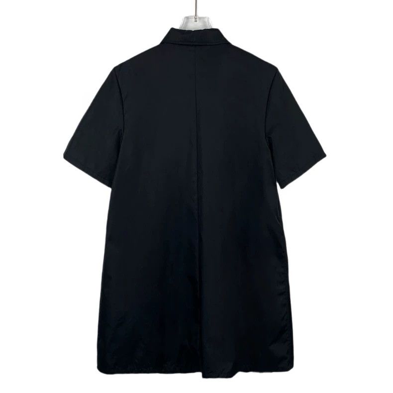 Prada Prada Black logo triangle logo short-sleeved shirt dress 25 Size XS / US 0-2 / IT 36-38 - 2 Thumbnail